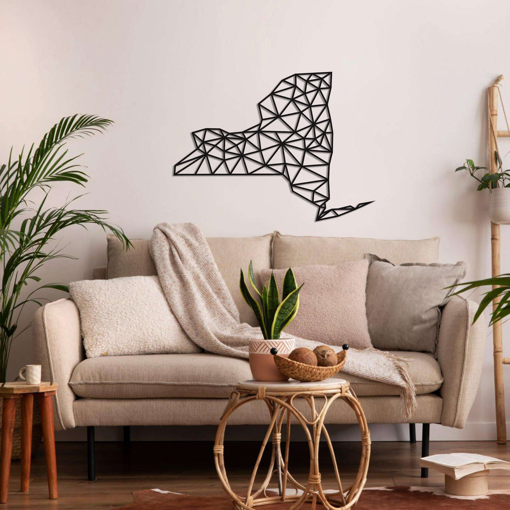 New York Map Metal Wall Art