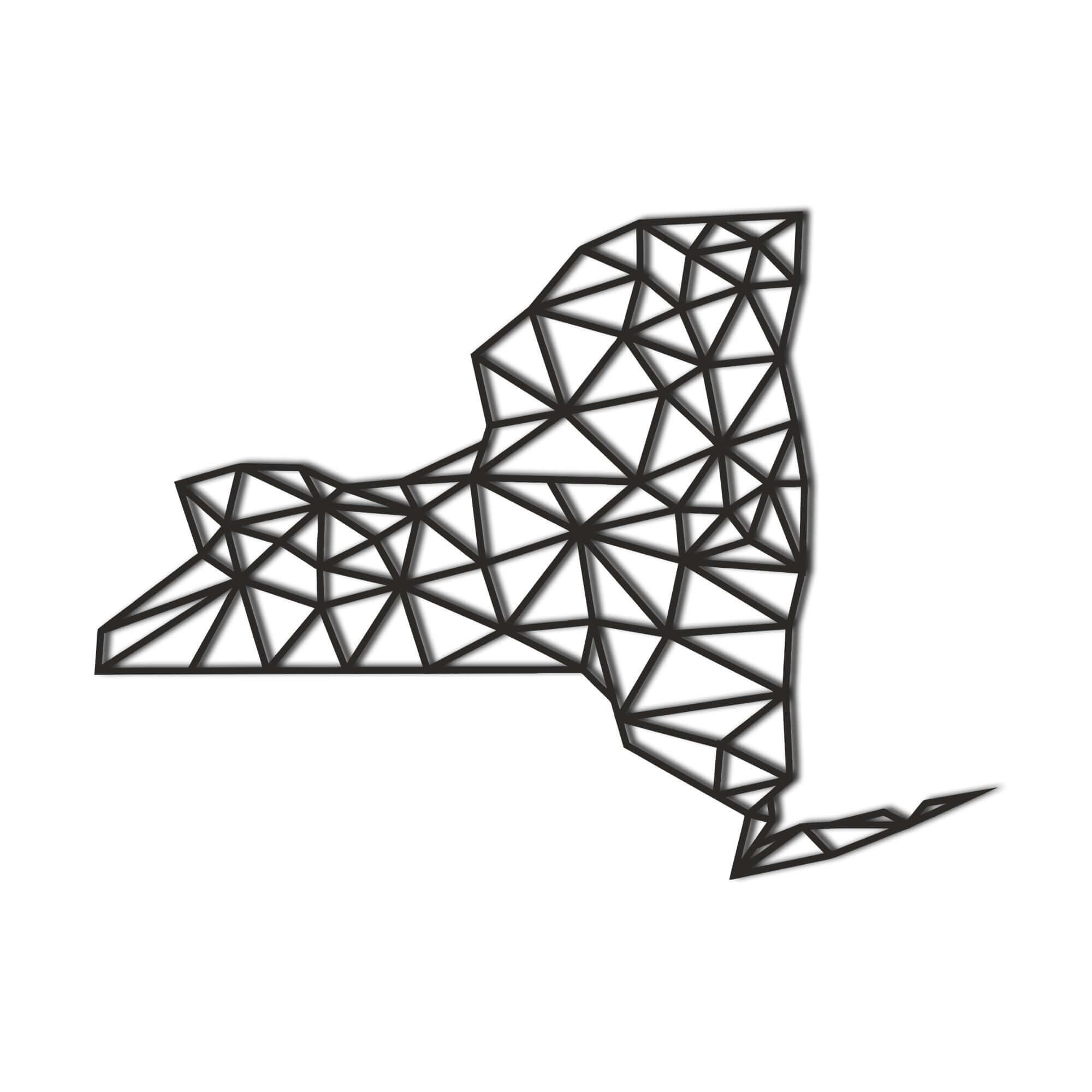 New York Map Metal Wall Art