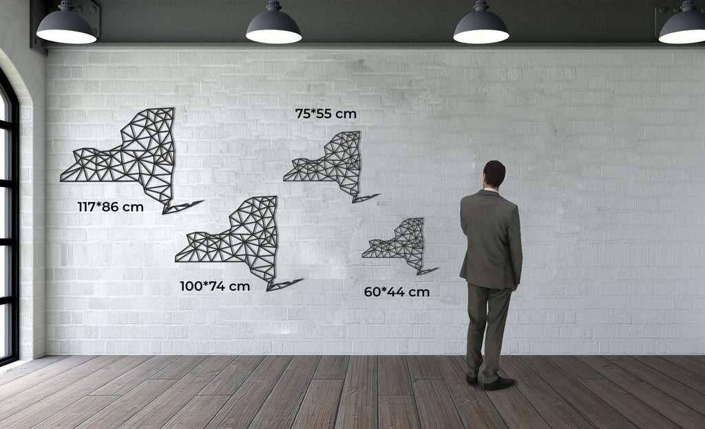 New York Map Metal Wall Art