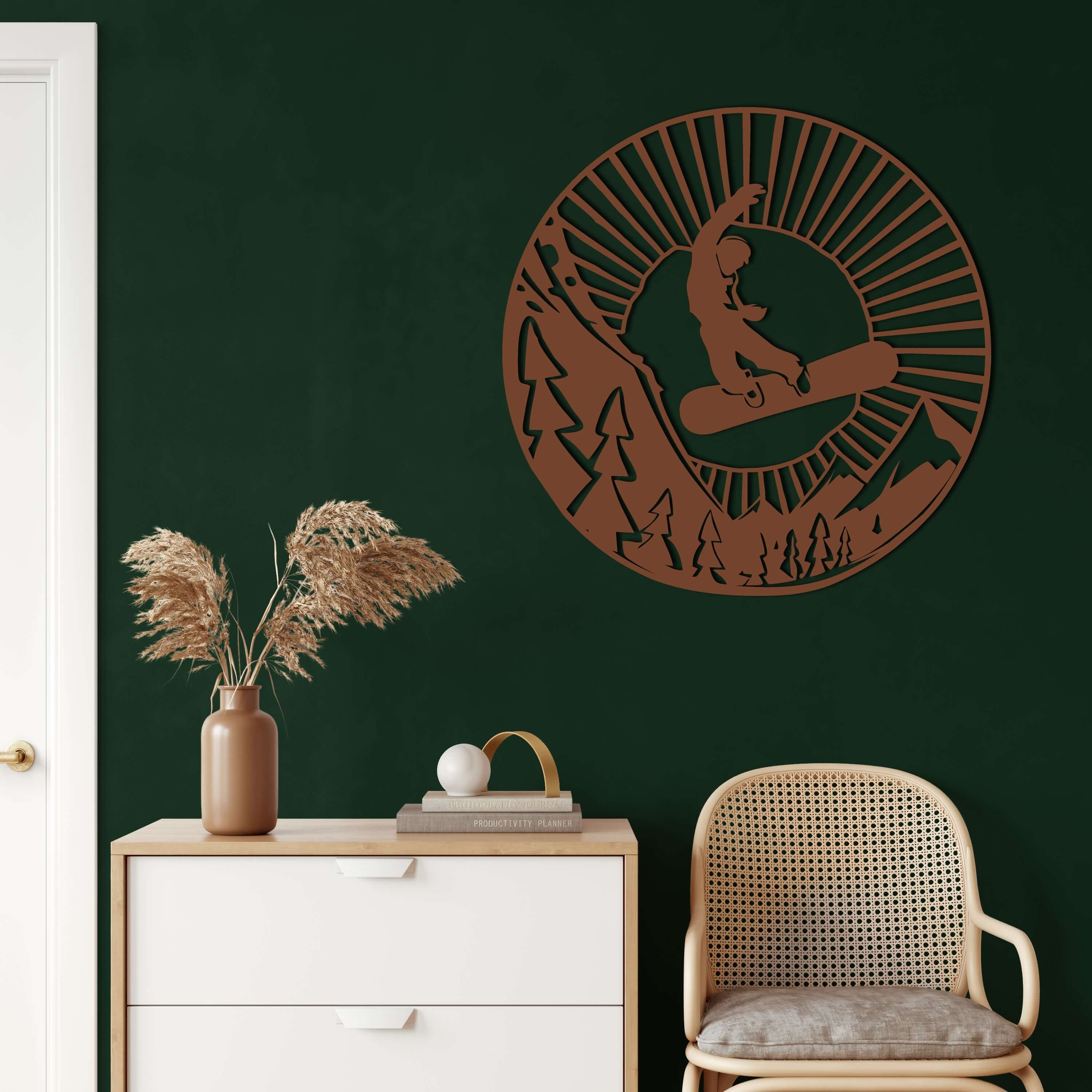 Snowboarder Metal Wall Art