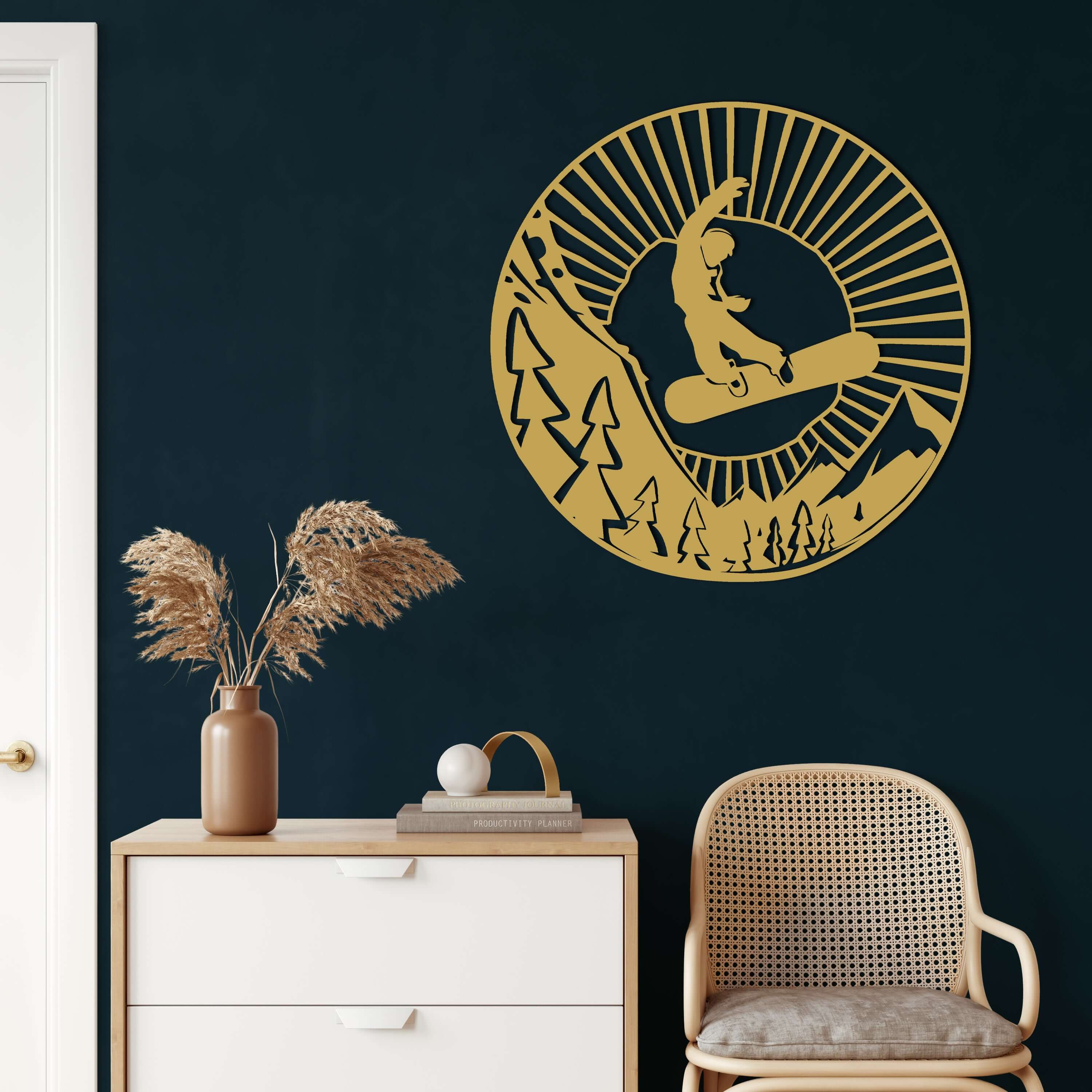 Snowboarder Metal Wall Art