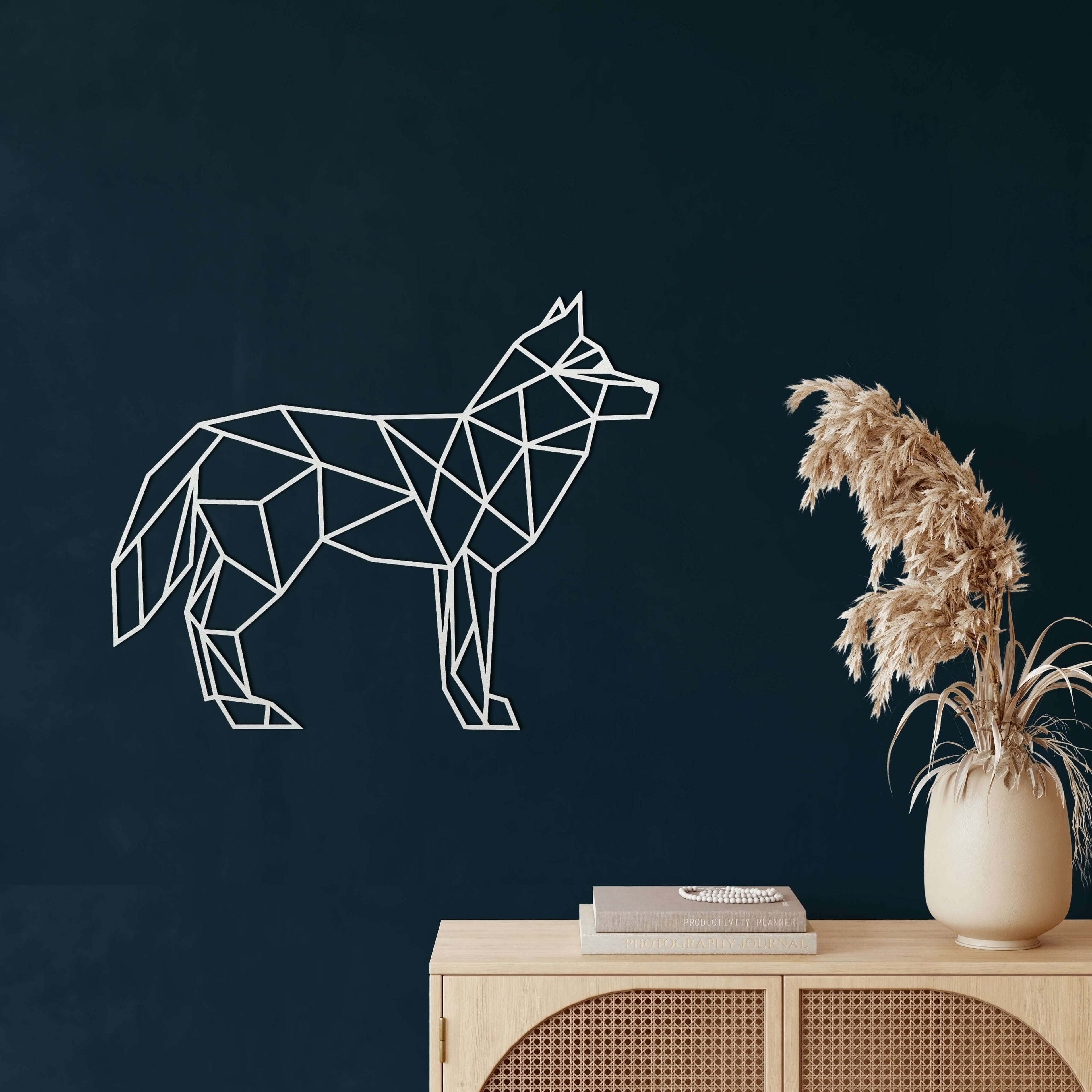 Geometric Fox Metal Wall Art
