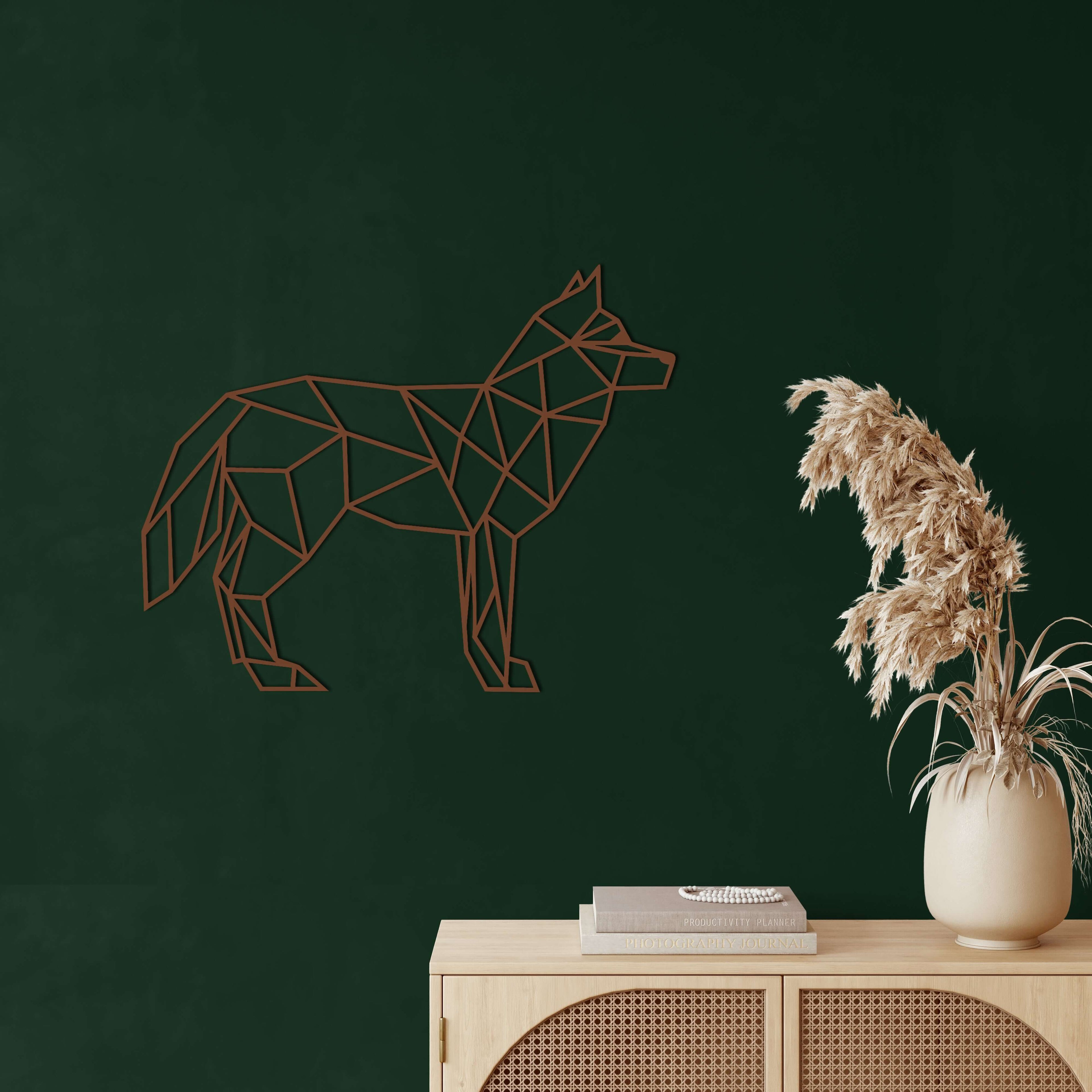 Geometric Fox Metal Wall Art