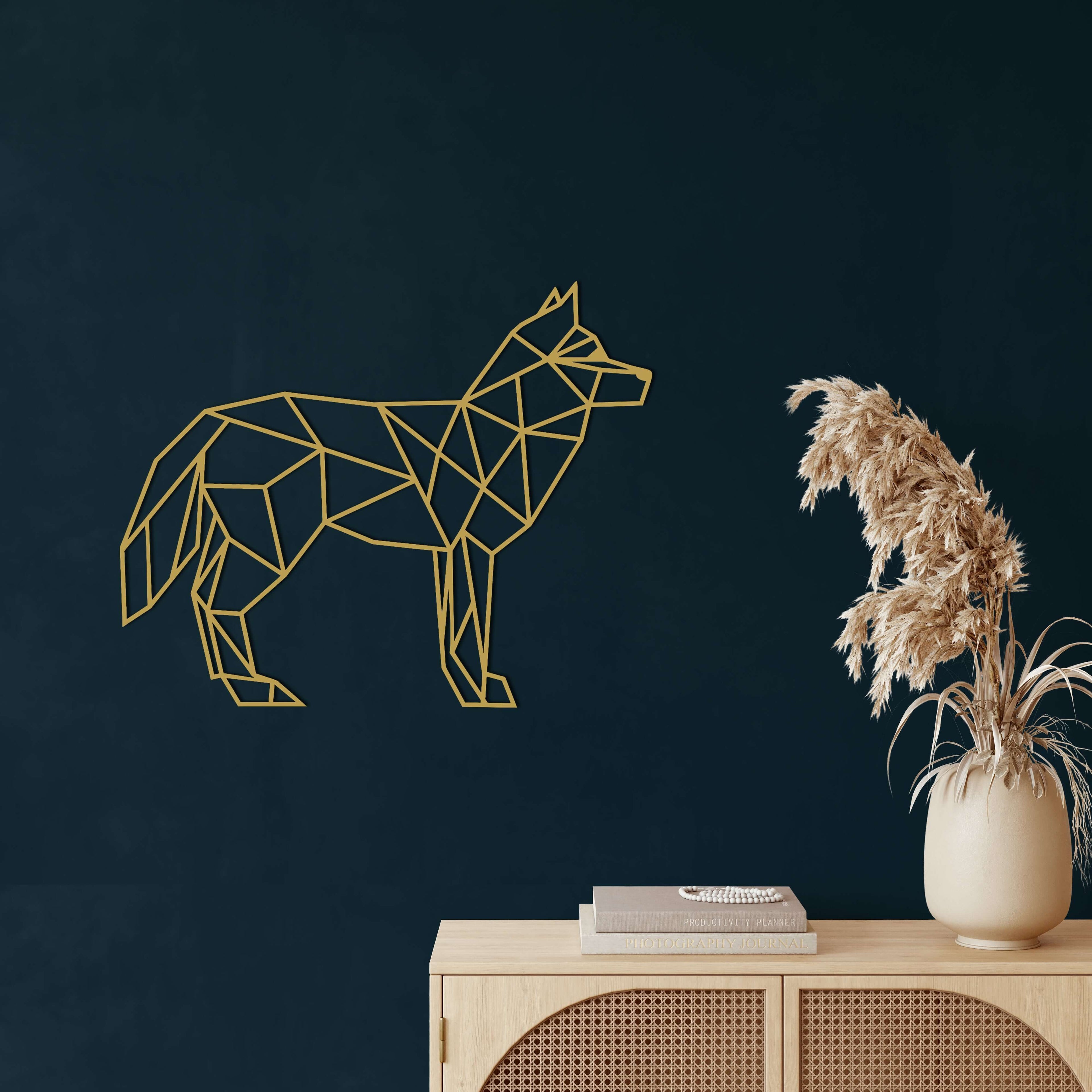 Geometric Fox Metal Wall Art