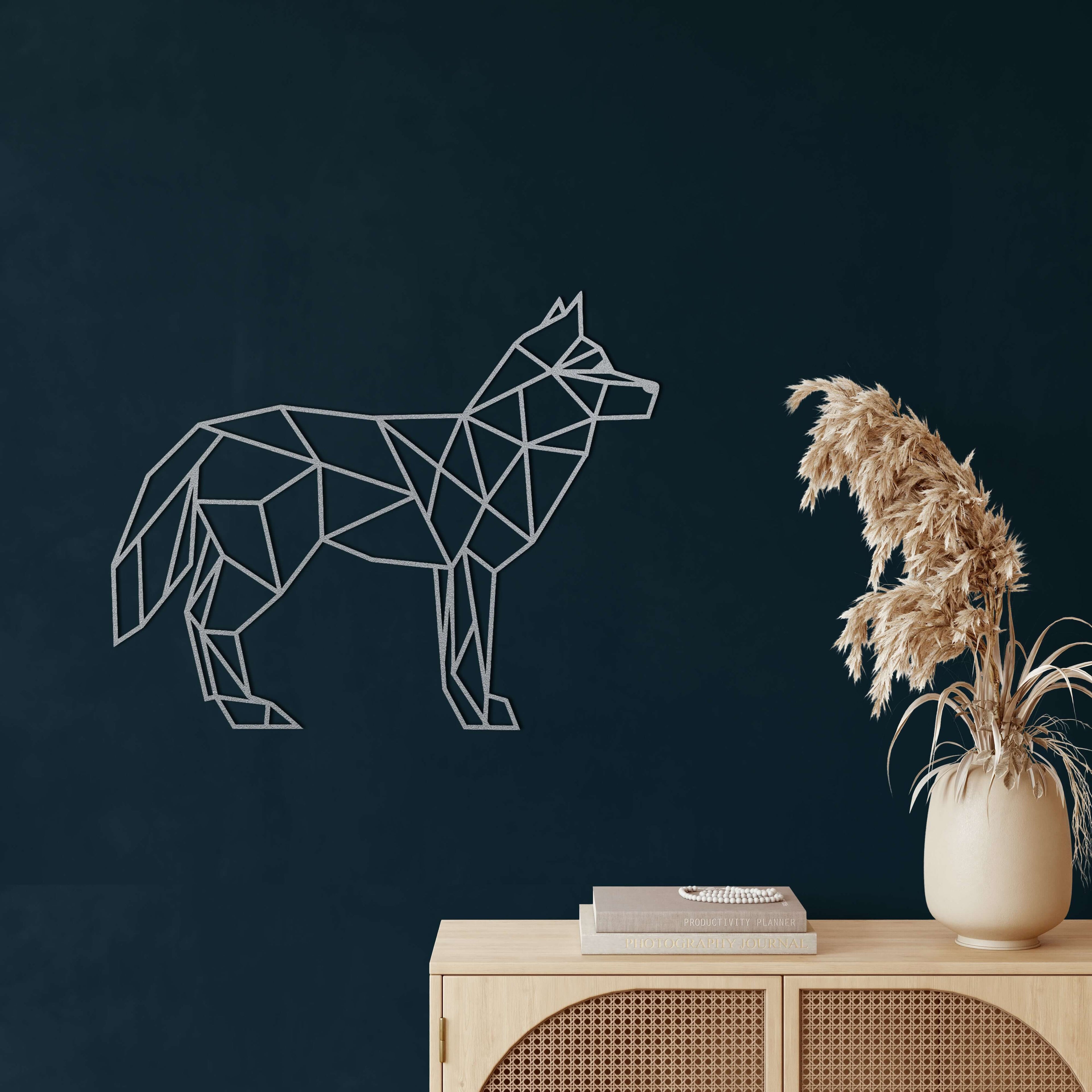 Geometric Fox Metal Wall Art