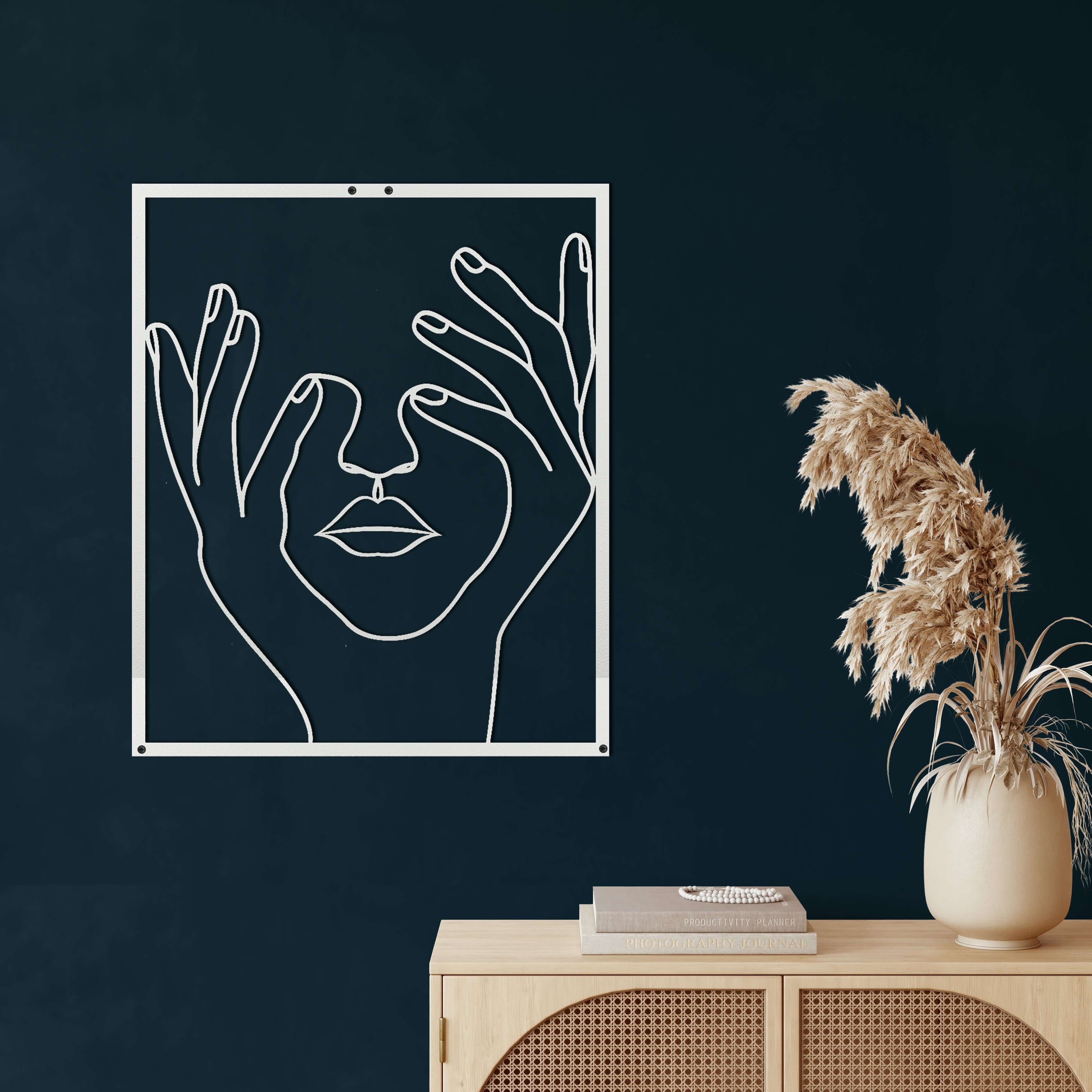 Head in my Hands Metal Wall Art