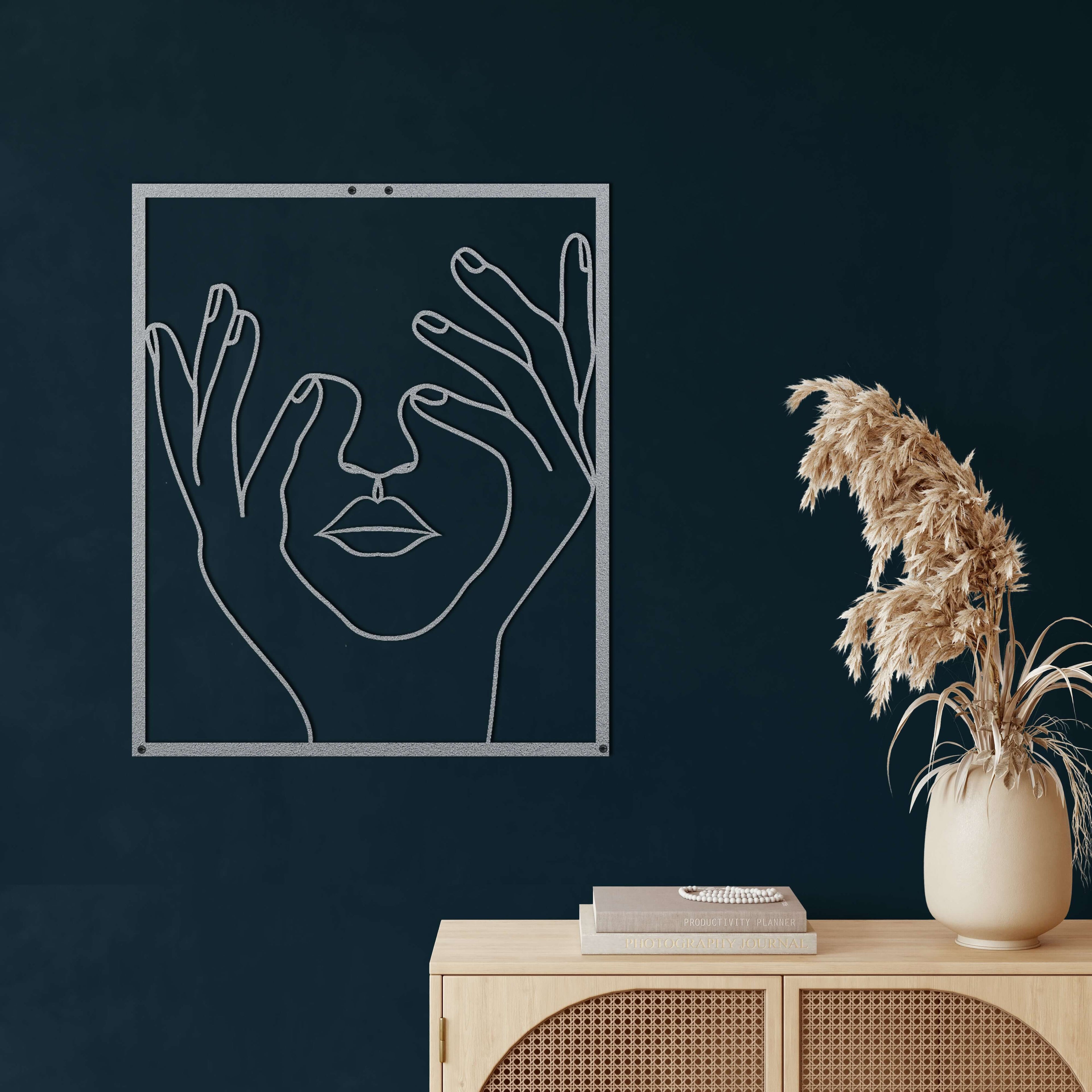 Head in my Hands Metal Wall Art