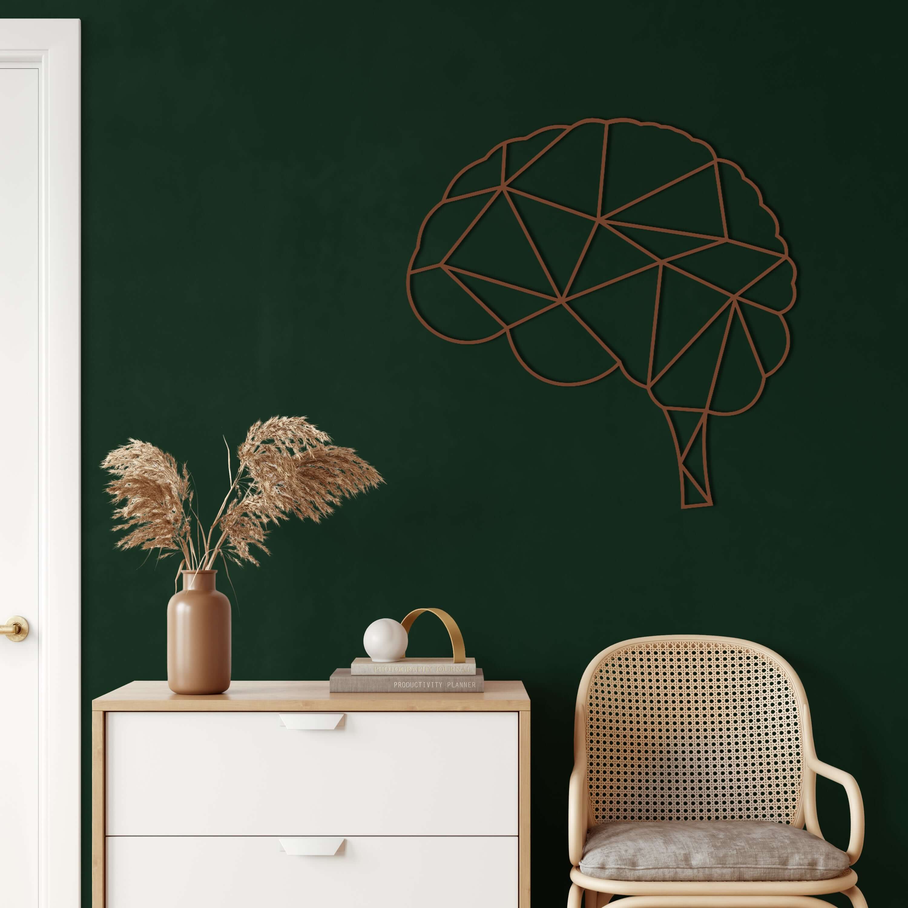 Geometric Brain Metal Wall Art