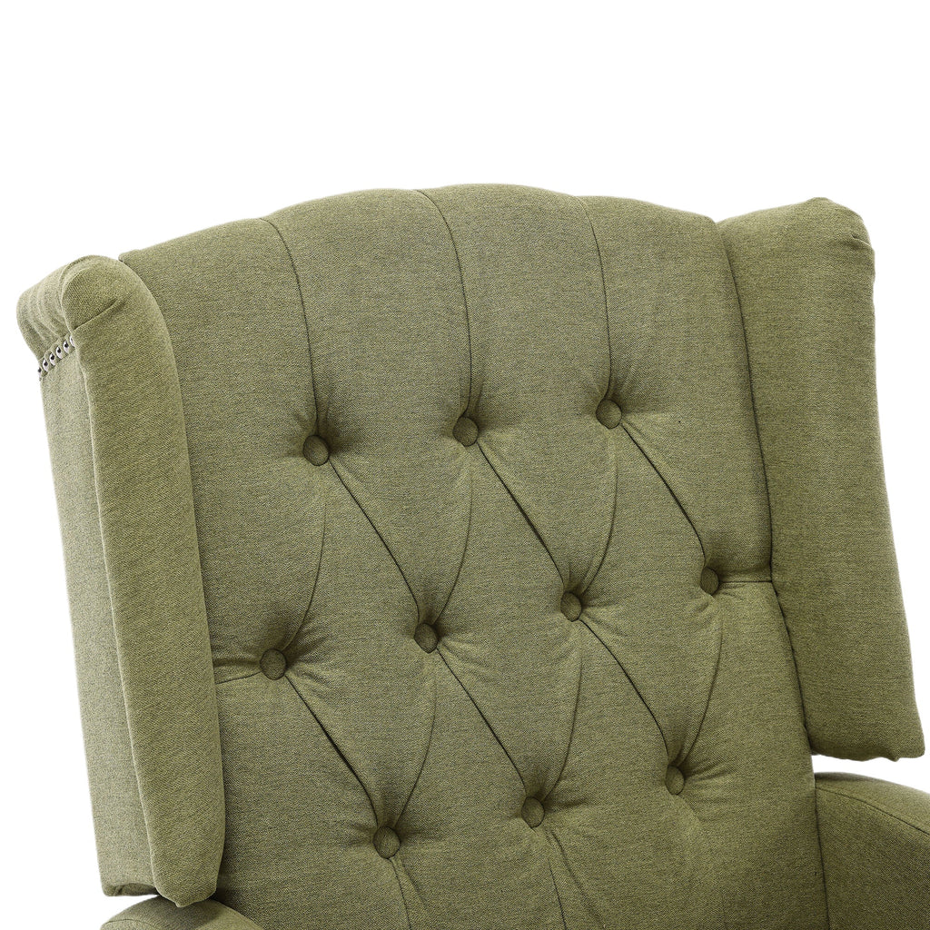 COOLMORE Rocking Recliner Chair,360 Degree Swivel Nursery Rocking Chair,Glider Chair,Modern Small Rocking Swivel Recliner Chair for Bedroom,Living Room Chair Home Theater Seat (Ovive Green)