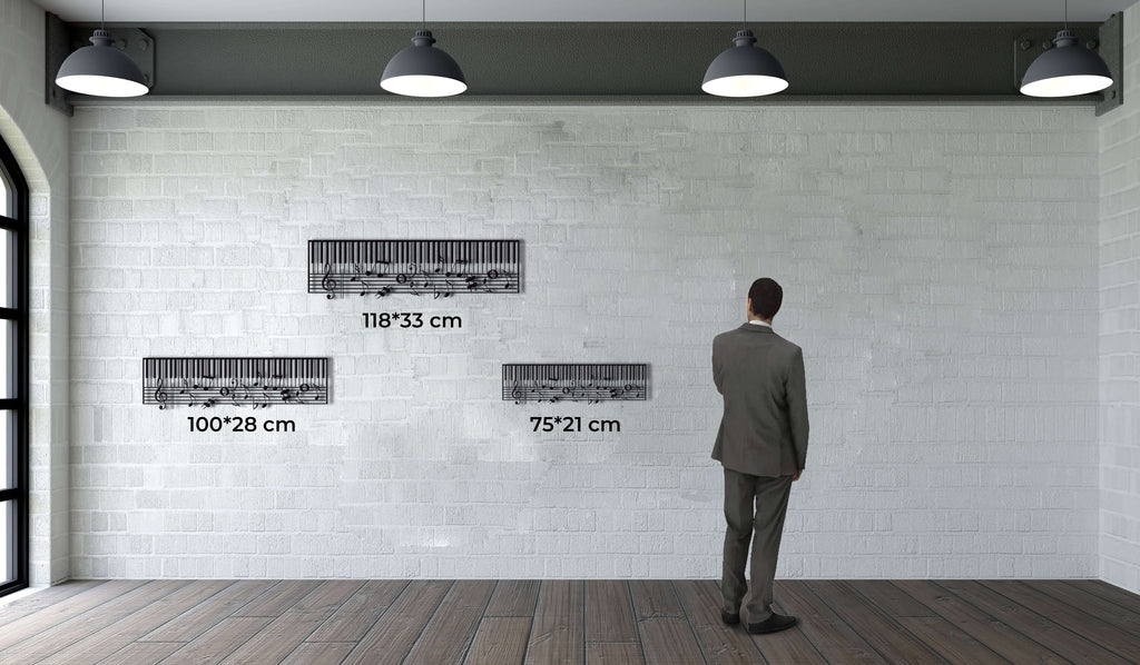 Piano and Music Notes Metal Wall Art