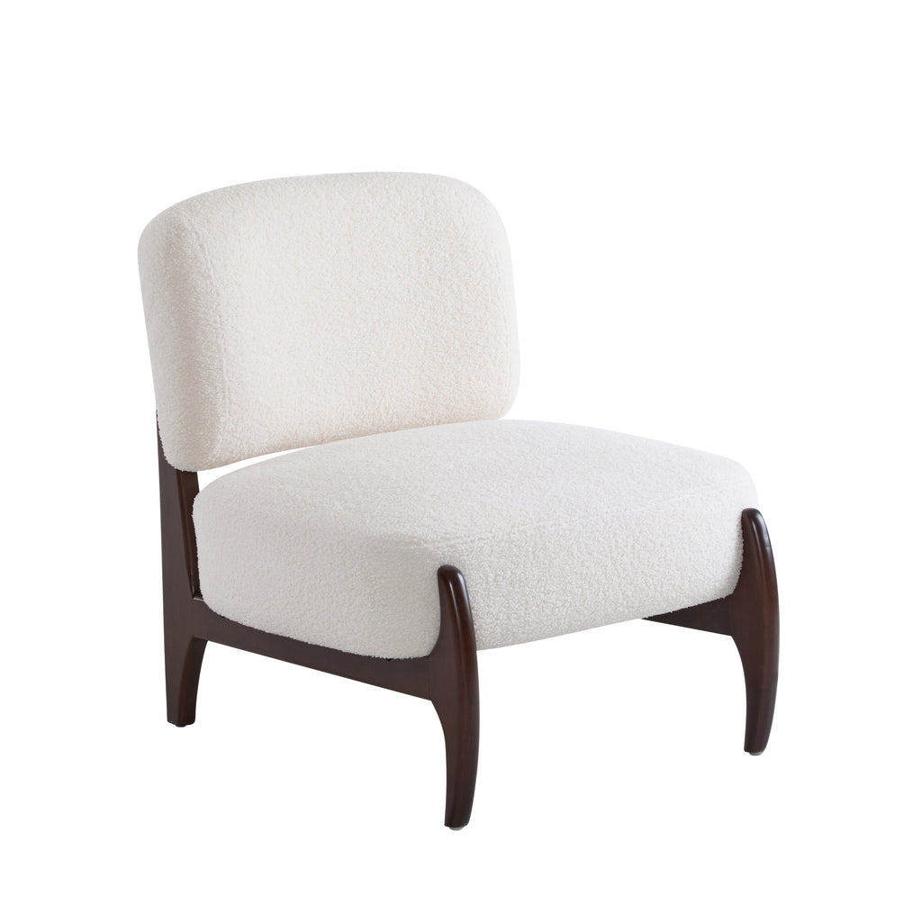 [Set of 2] 25.5' Modern Boucle Lounge Chair with Solid Wood Frame, Soft and Durable Boucle Upholstery, Perfect for Living Room, Bedroom, or Office