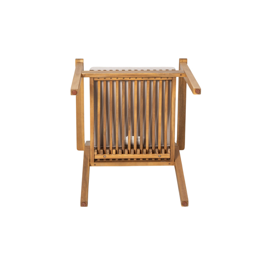 Durable 7 - Piece Patio Furniture Set Acacia Wood Table and 6 Heavy-Duty Cushioned Chairs, Natural