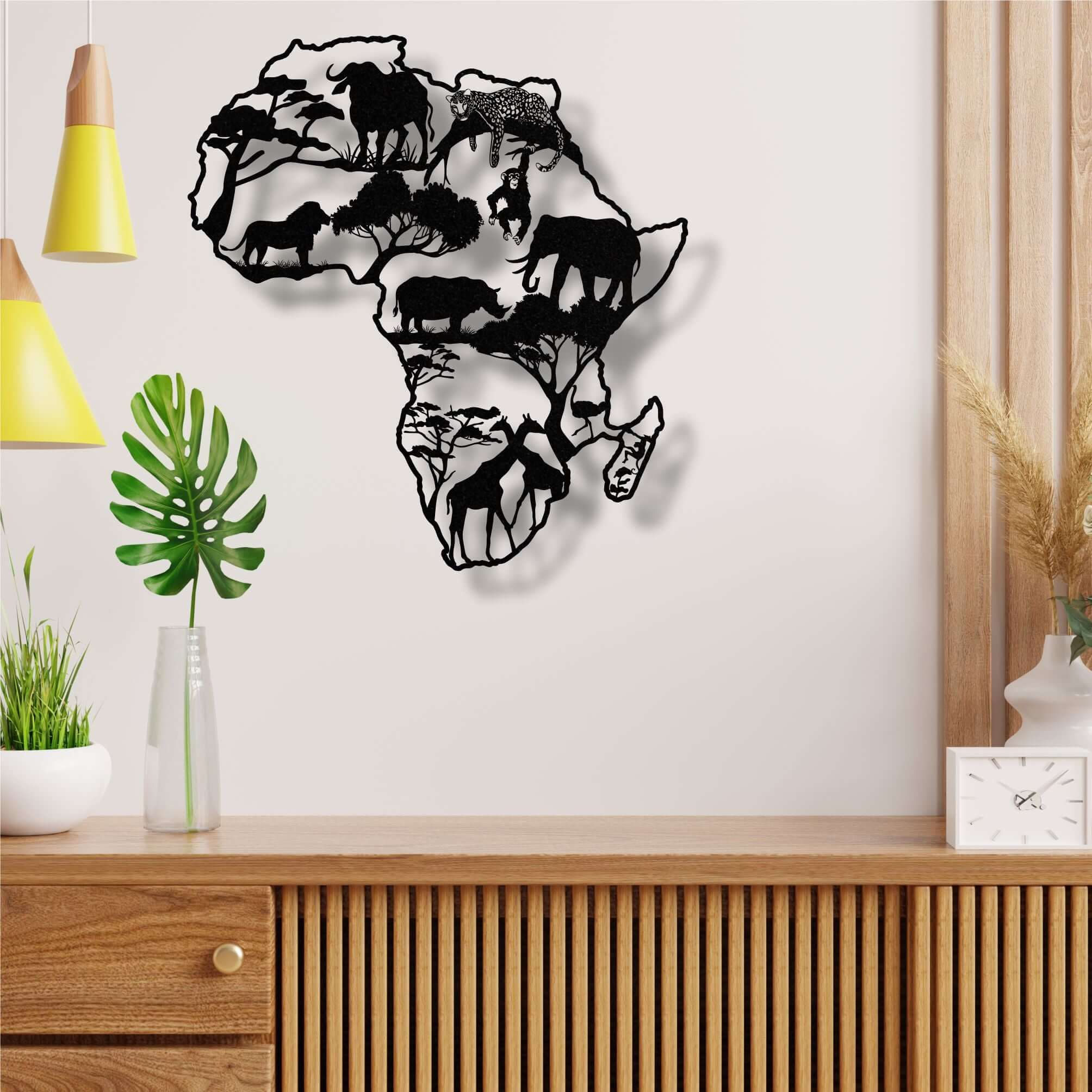 Africa Map Metal Wall Art