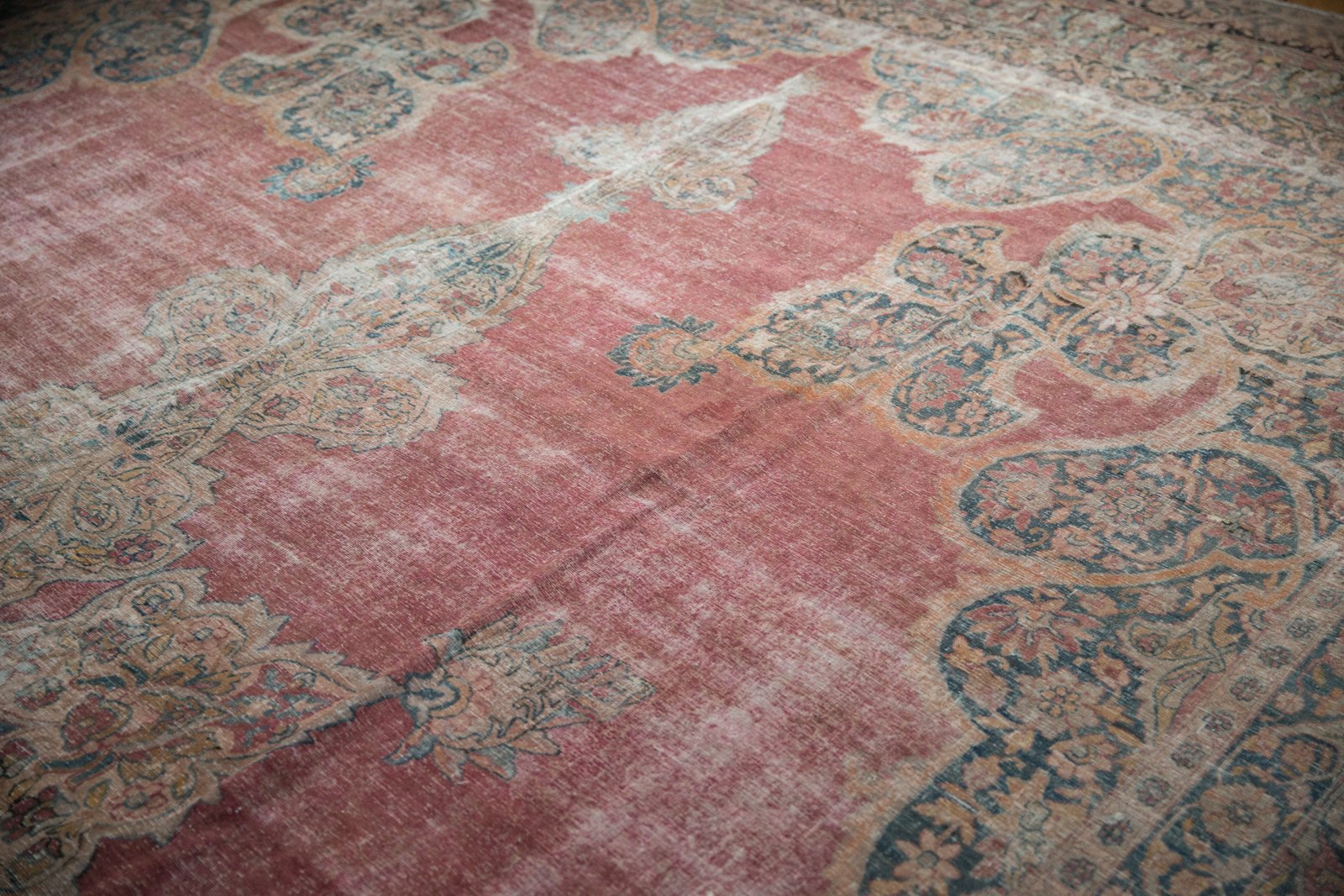 12x18.5 Antique Distressed Kermanshah Carpet