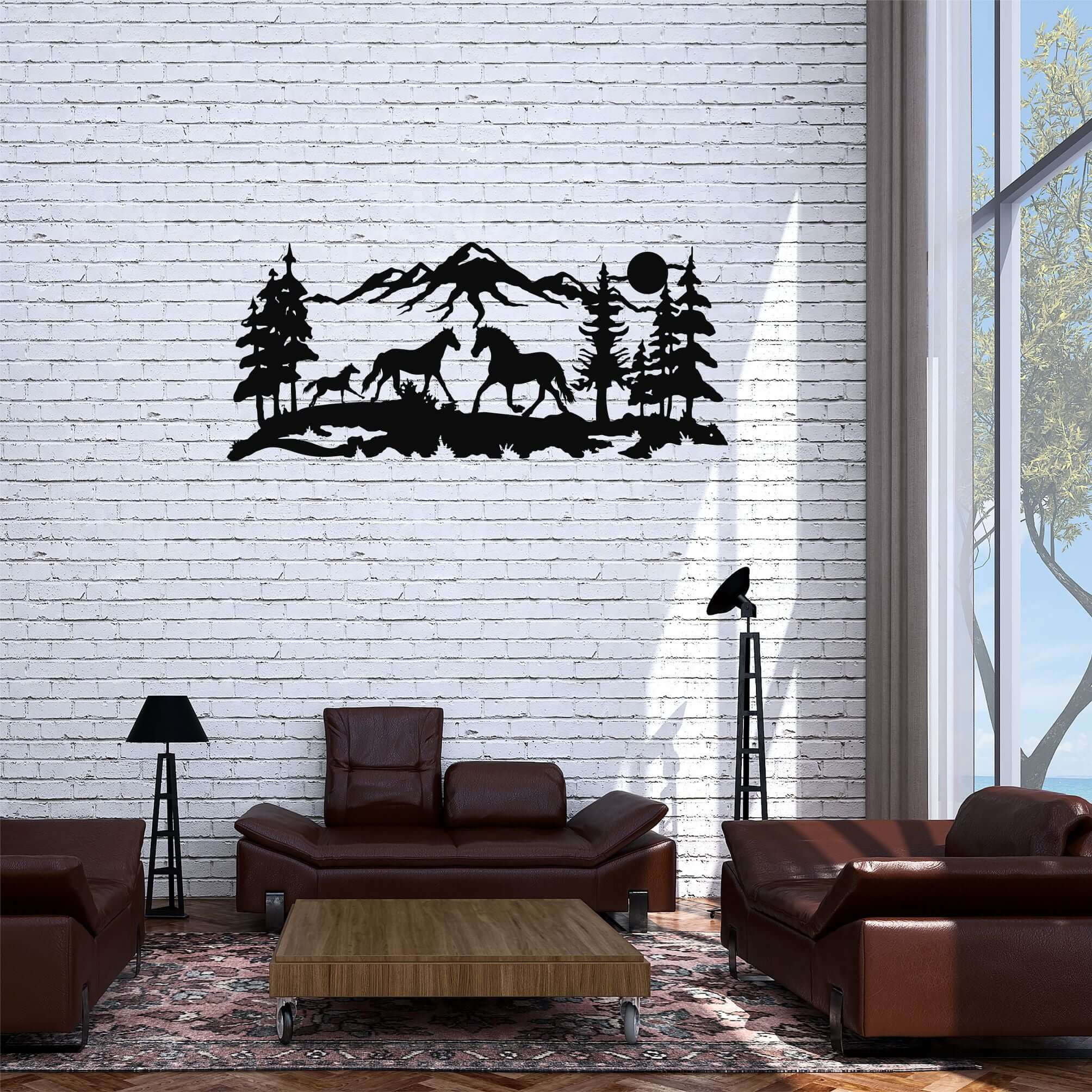 Horse Family Metal Wall Art