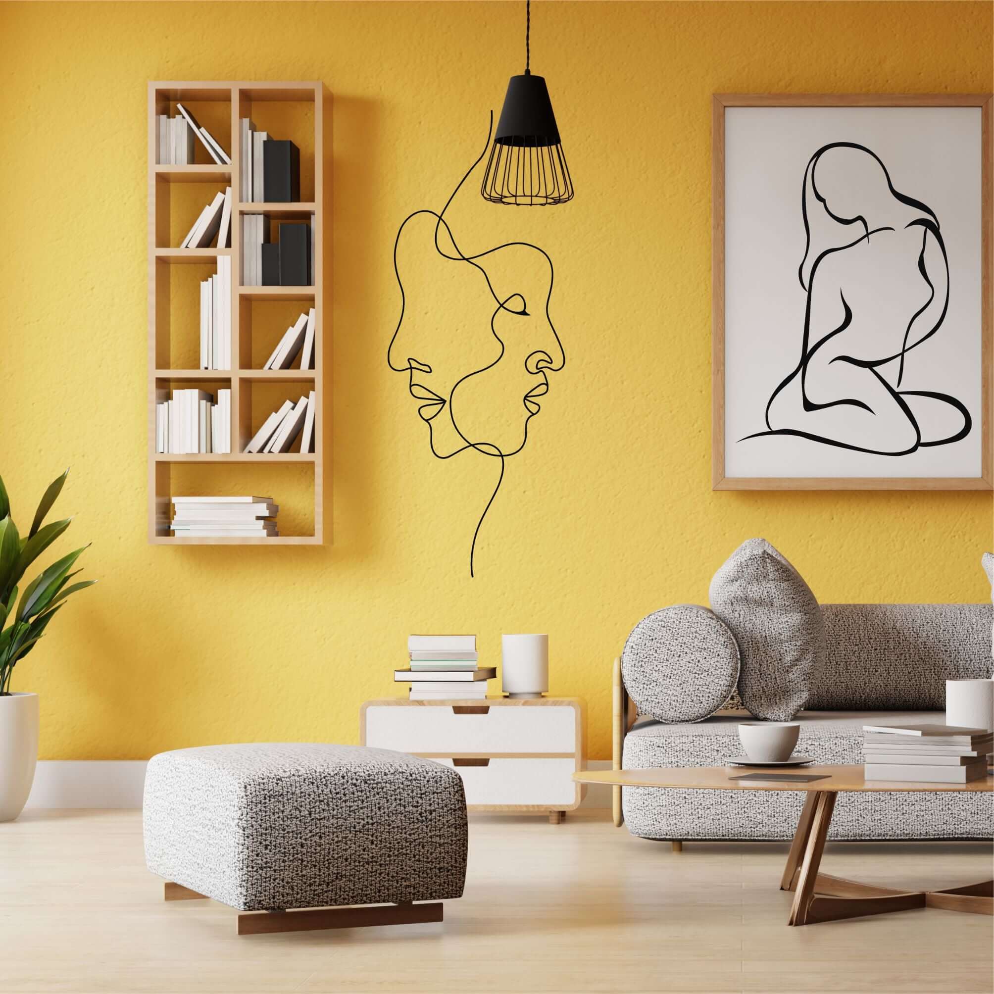 Man and Woman Face Metal Wall Art