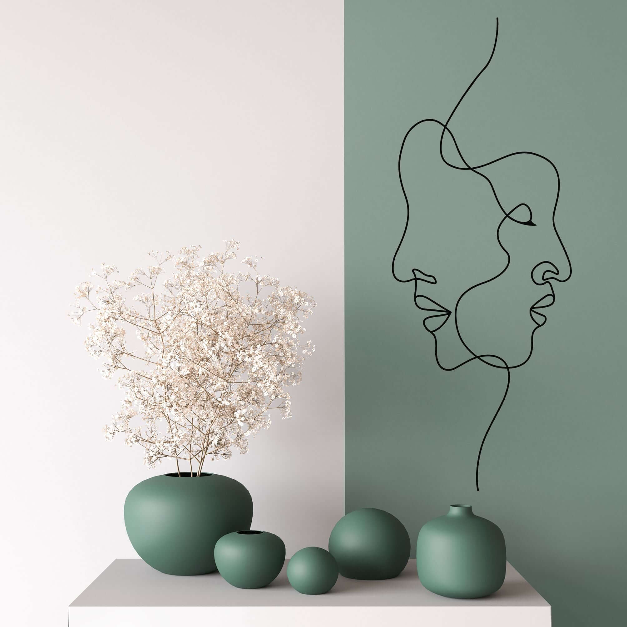 Man and Woman Face Metal Wall Art