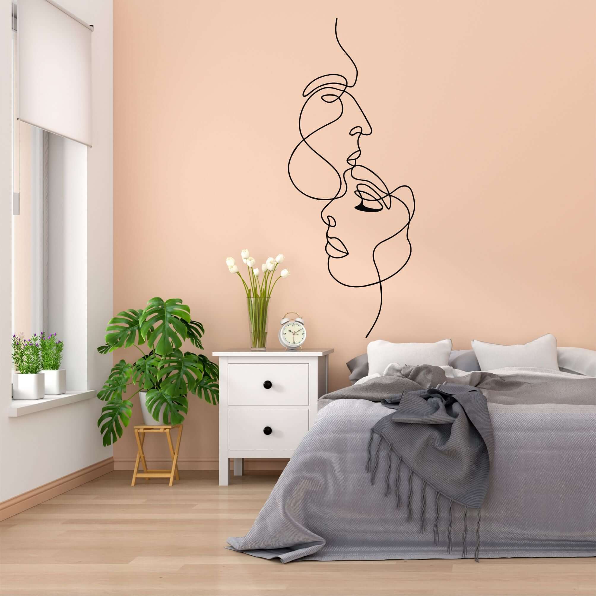 Man and Woman Face Metal Wall Art