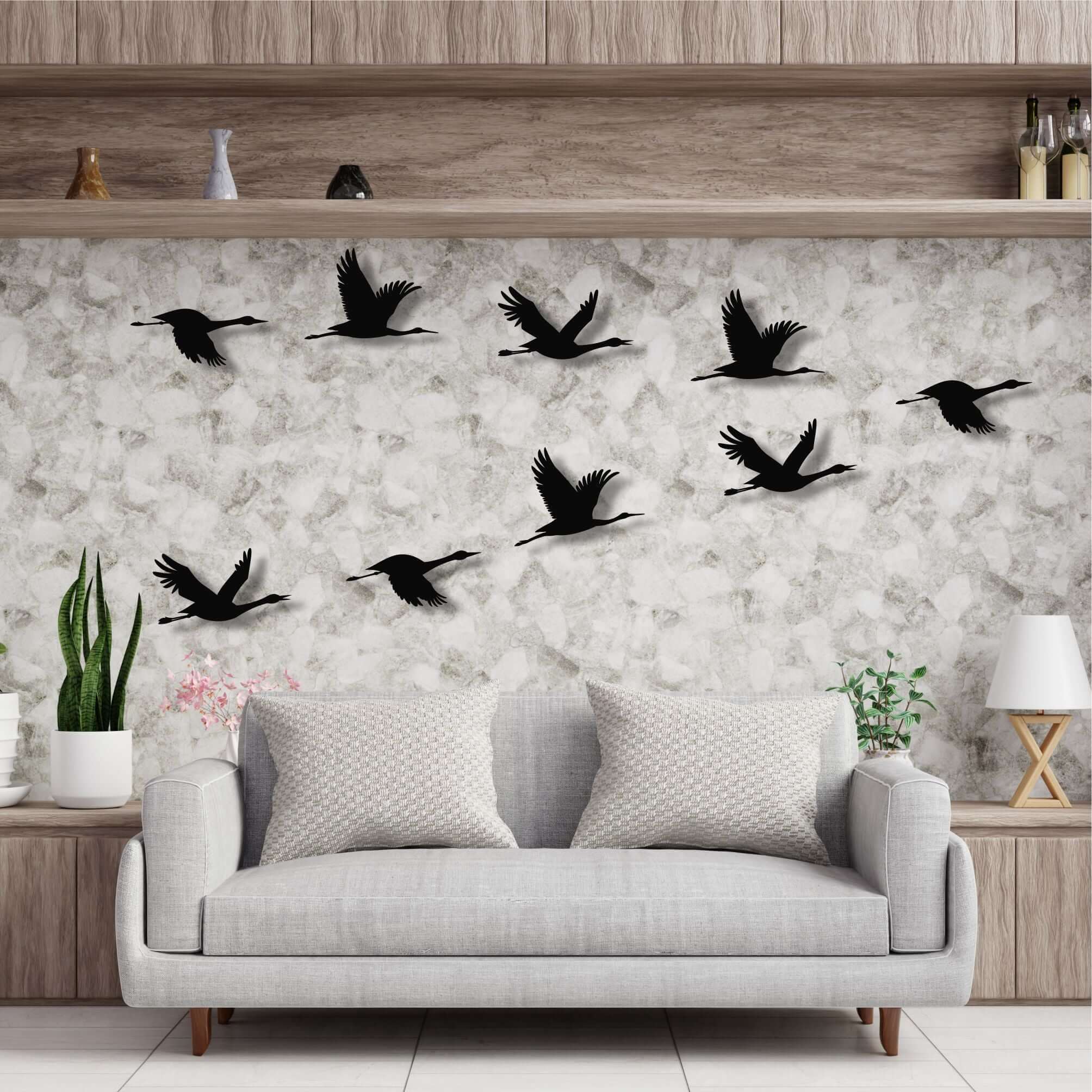 Cranes Metal Wall Art