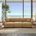 98.5 ' Curved Designed Contemporary 3-Seater Sofa in Mocha: Plush Seating, Streamlined Design, and Durable Frame – Ideal for Stylish Living Spaces