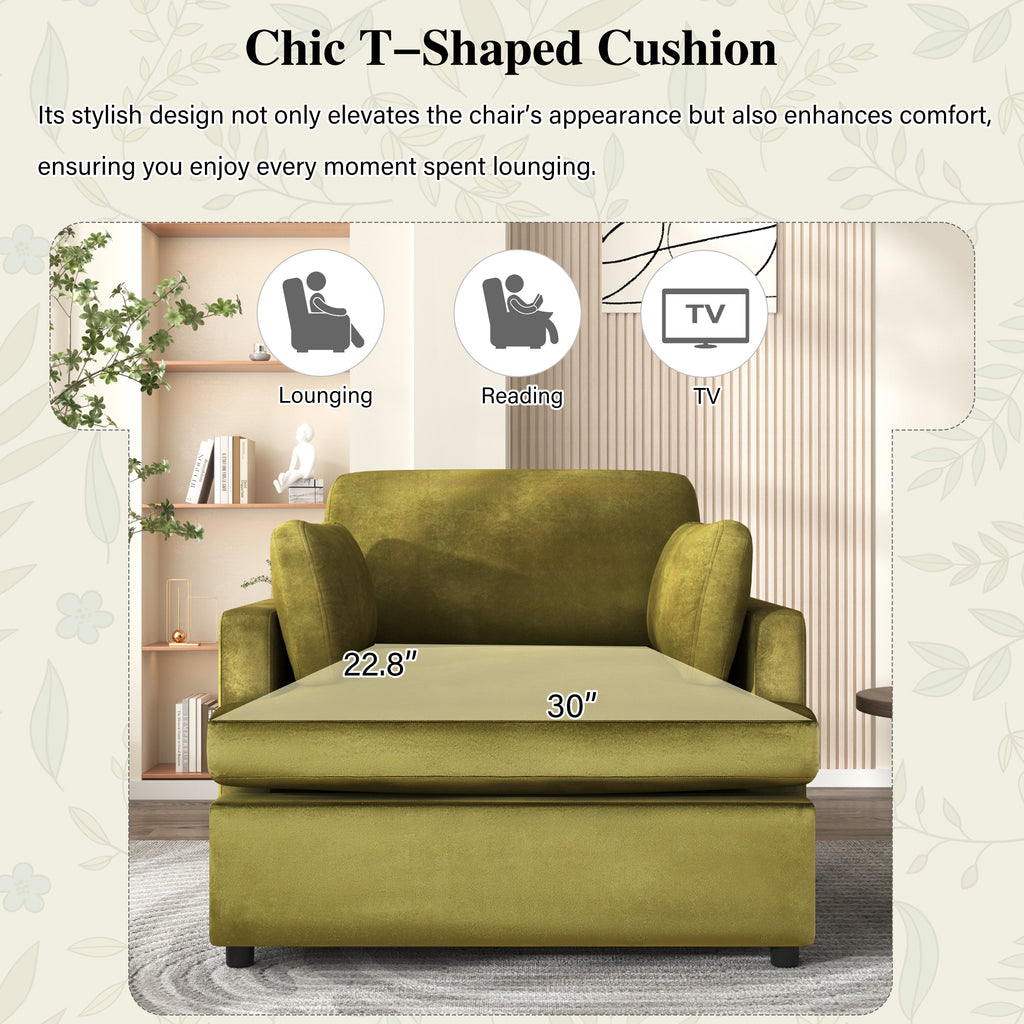 Mirod Oversized Accent Chair - Comfortable Armrest Cushions, Versatile Neutral Style, Elegant Design, Durable Frame
