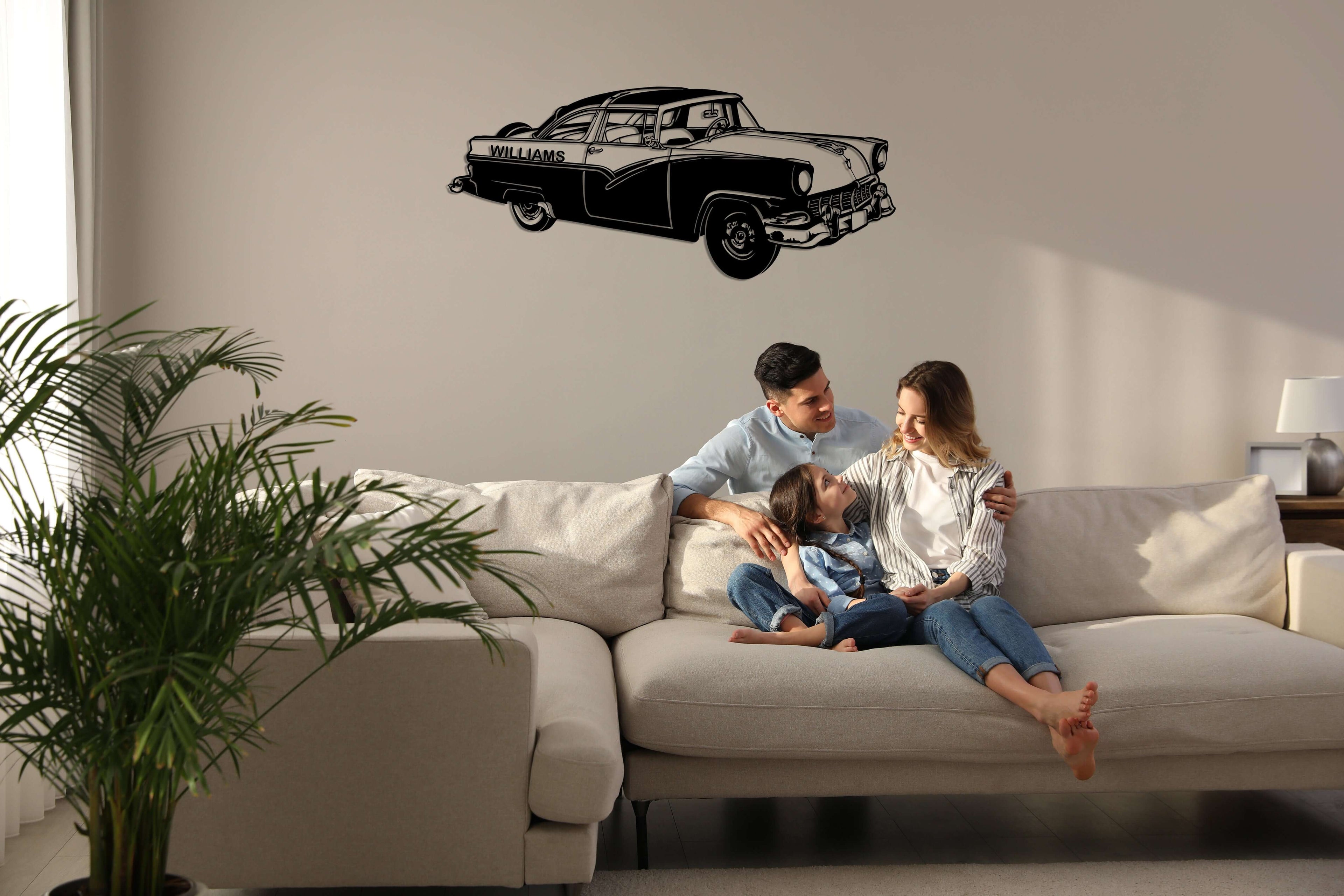 Personalized Vintage Car Metal Wall Art