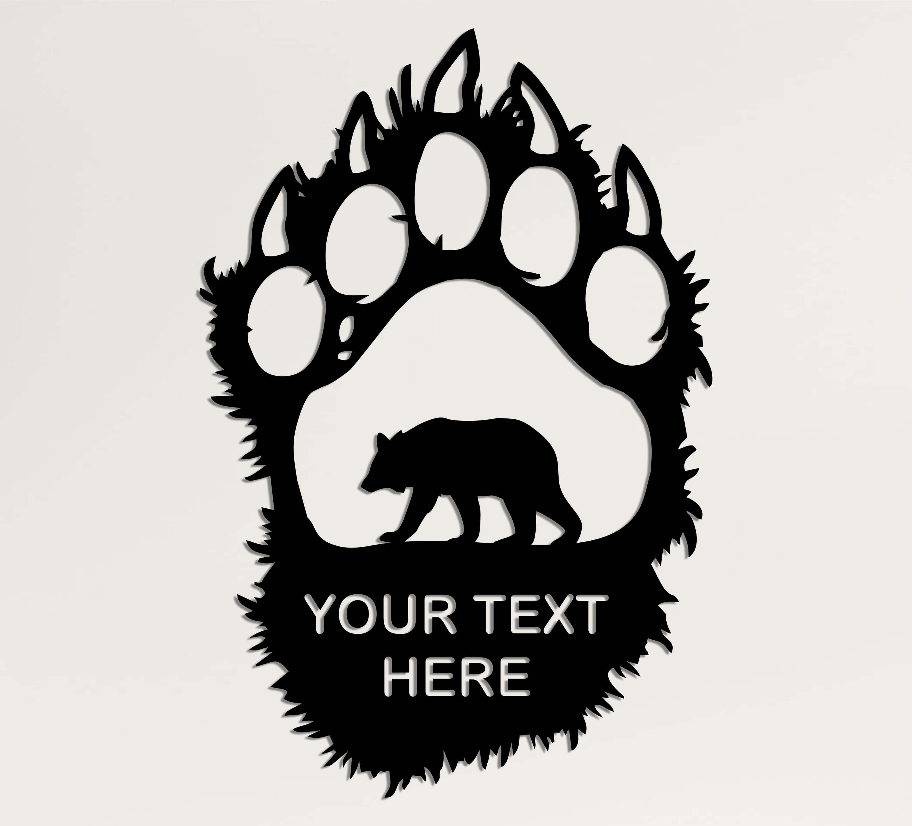 Personalized Bear Paw Metal Wall Art