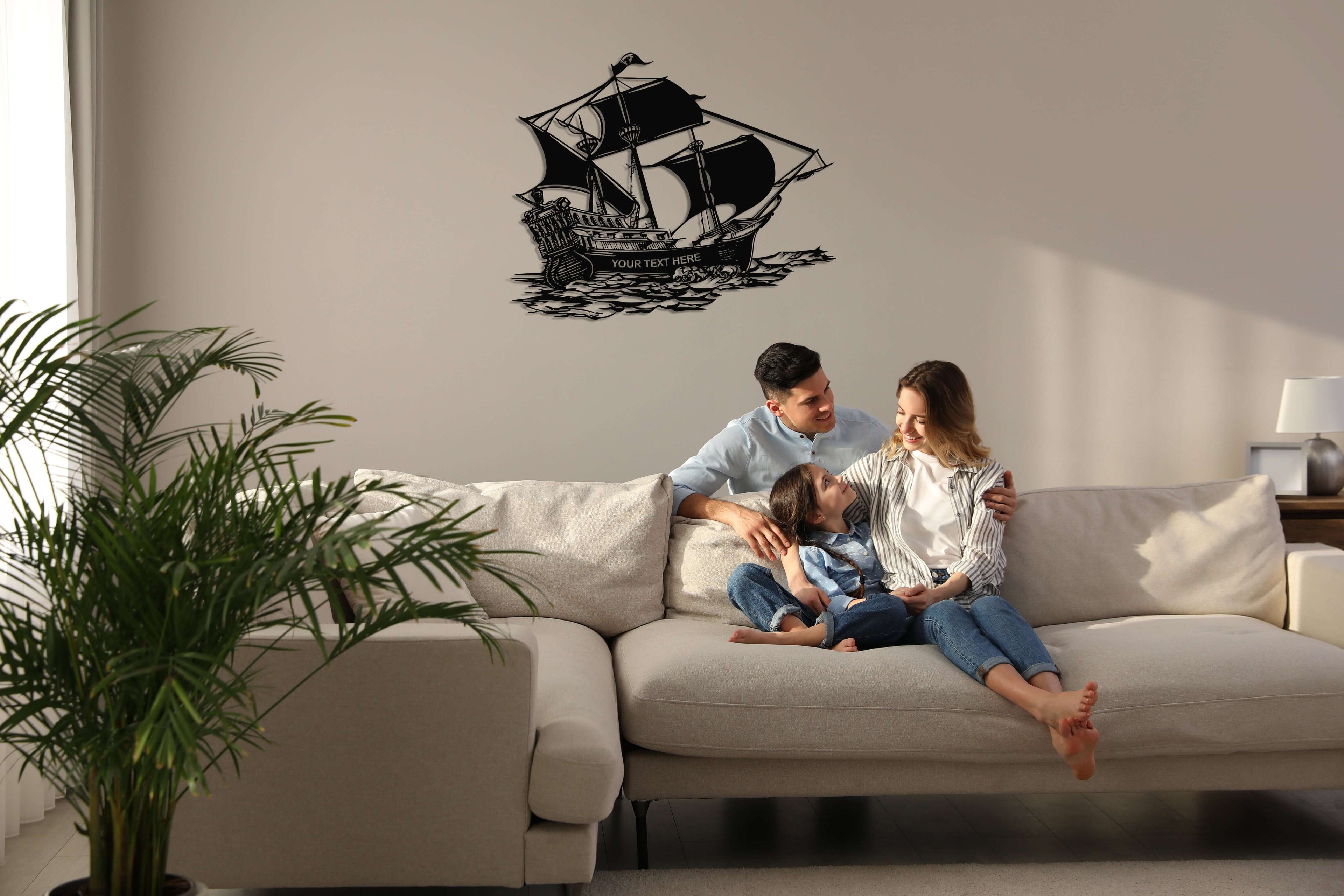 Personalized Pirate Ship Metal Wall Art