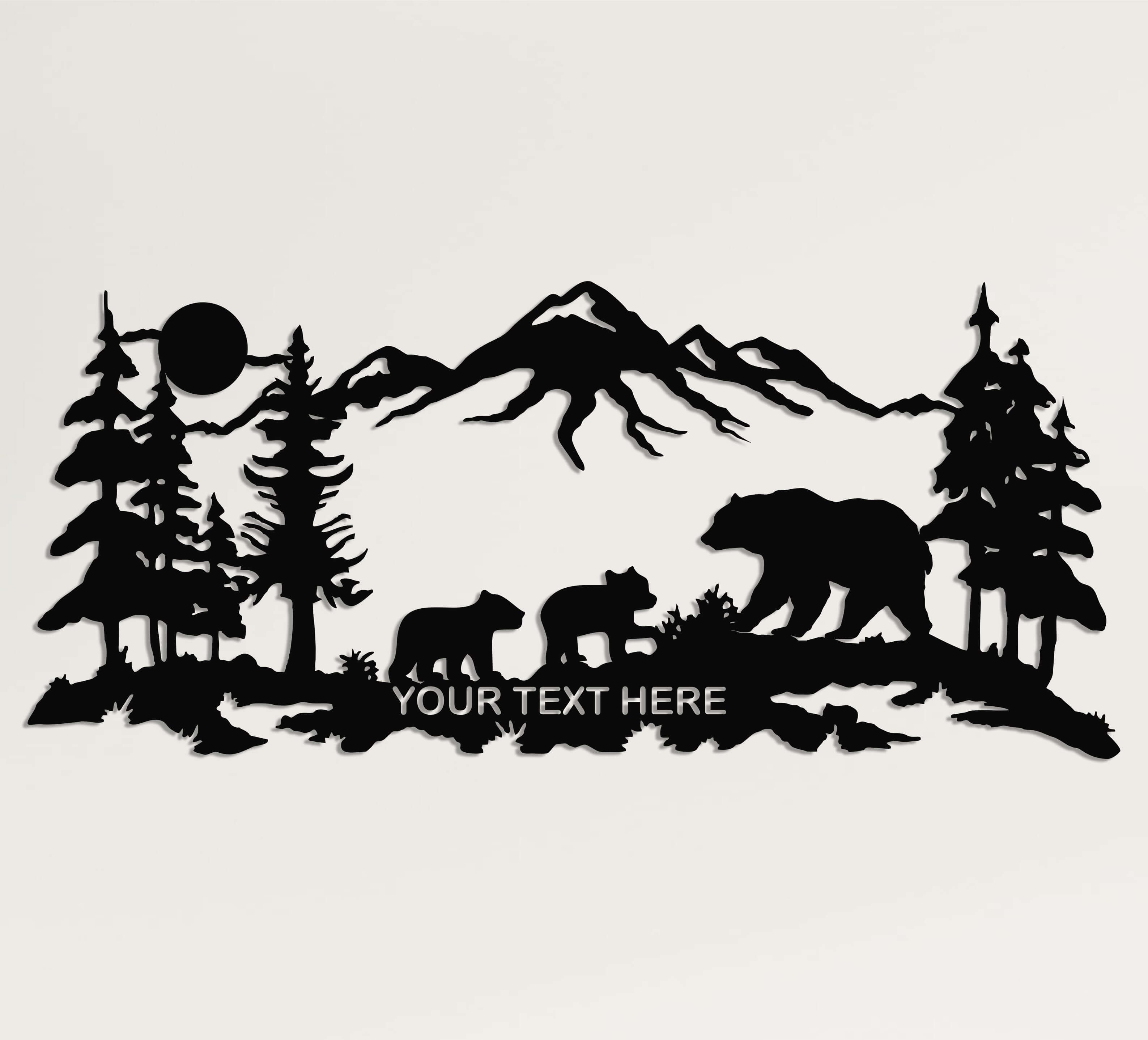 Personalized Bear Family Metal Wall Art