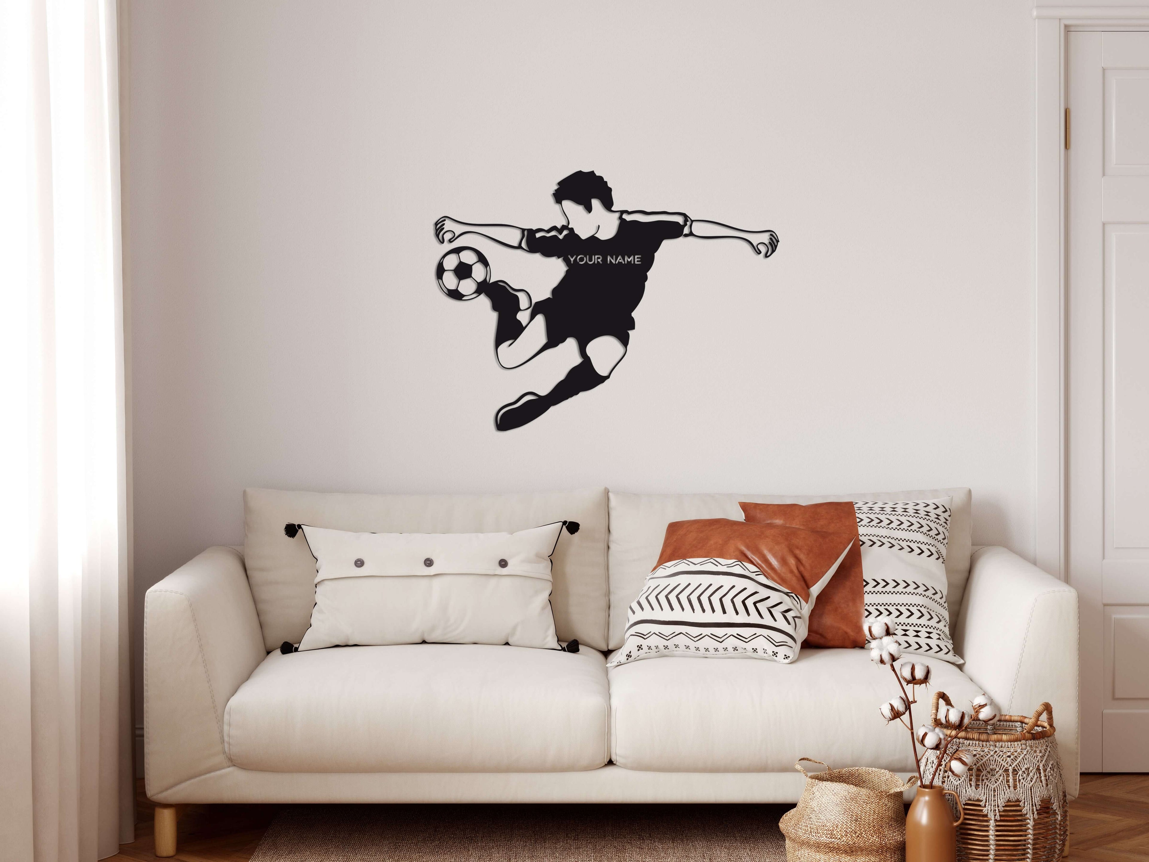 Personalized Football Player Metal Wall Art