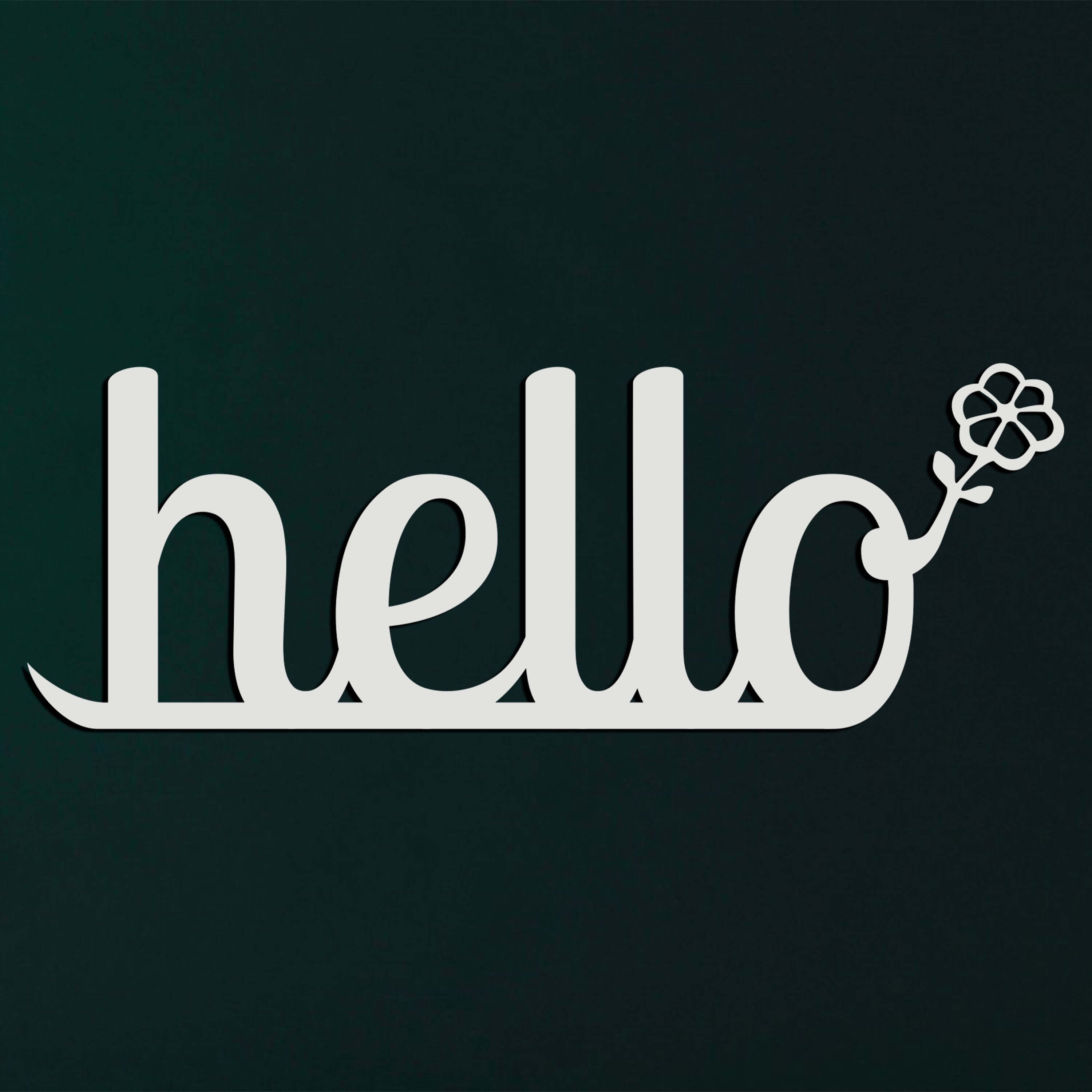 Hello Metal Wall Art