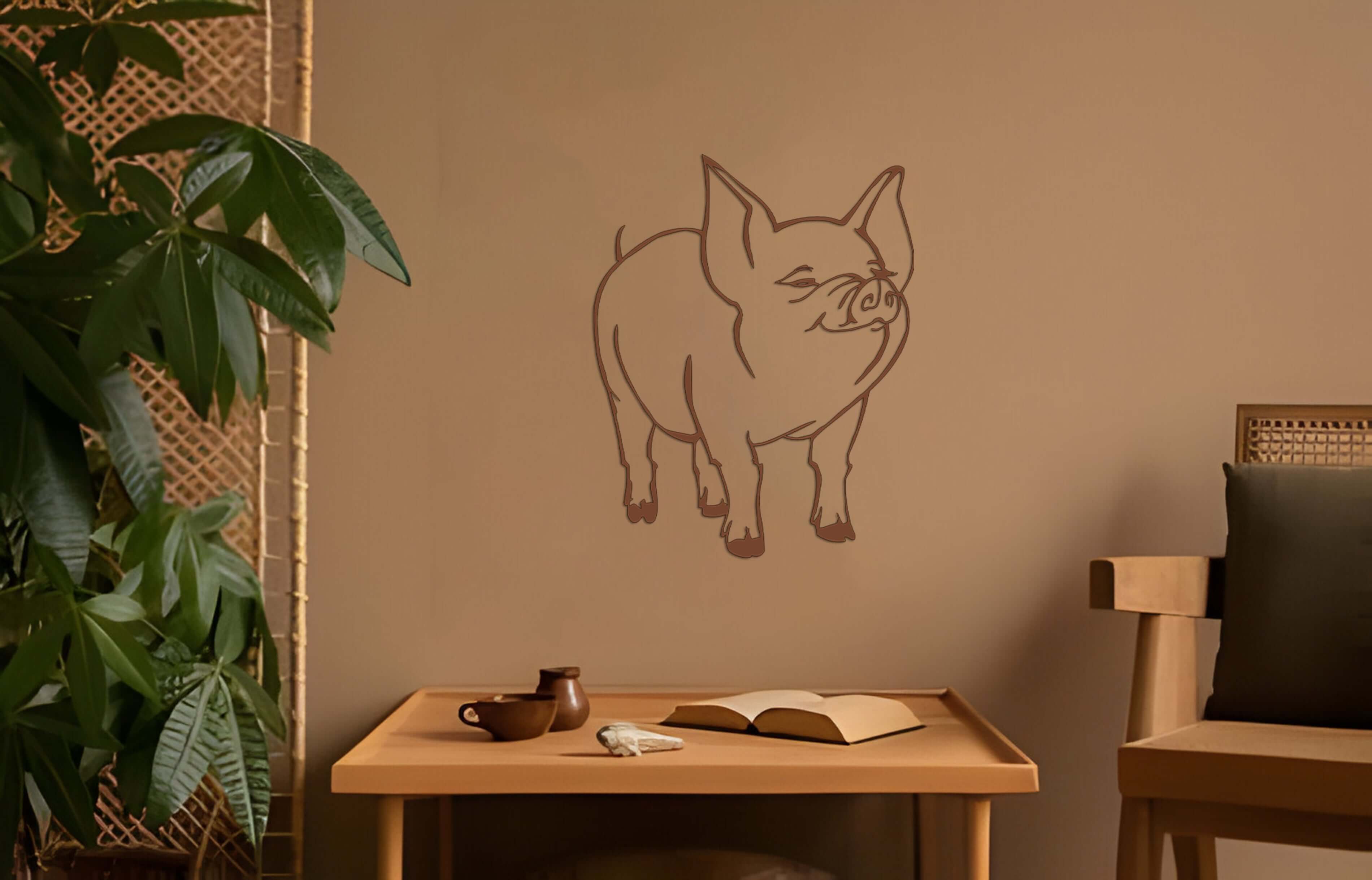 Funny Pig Metal Wall Art