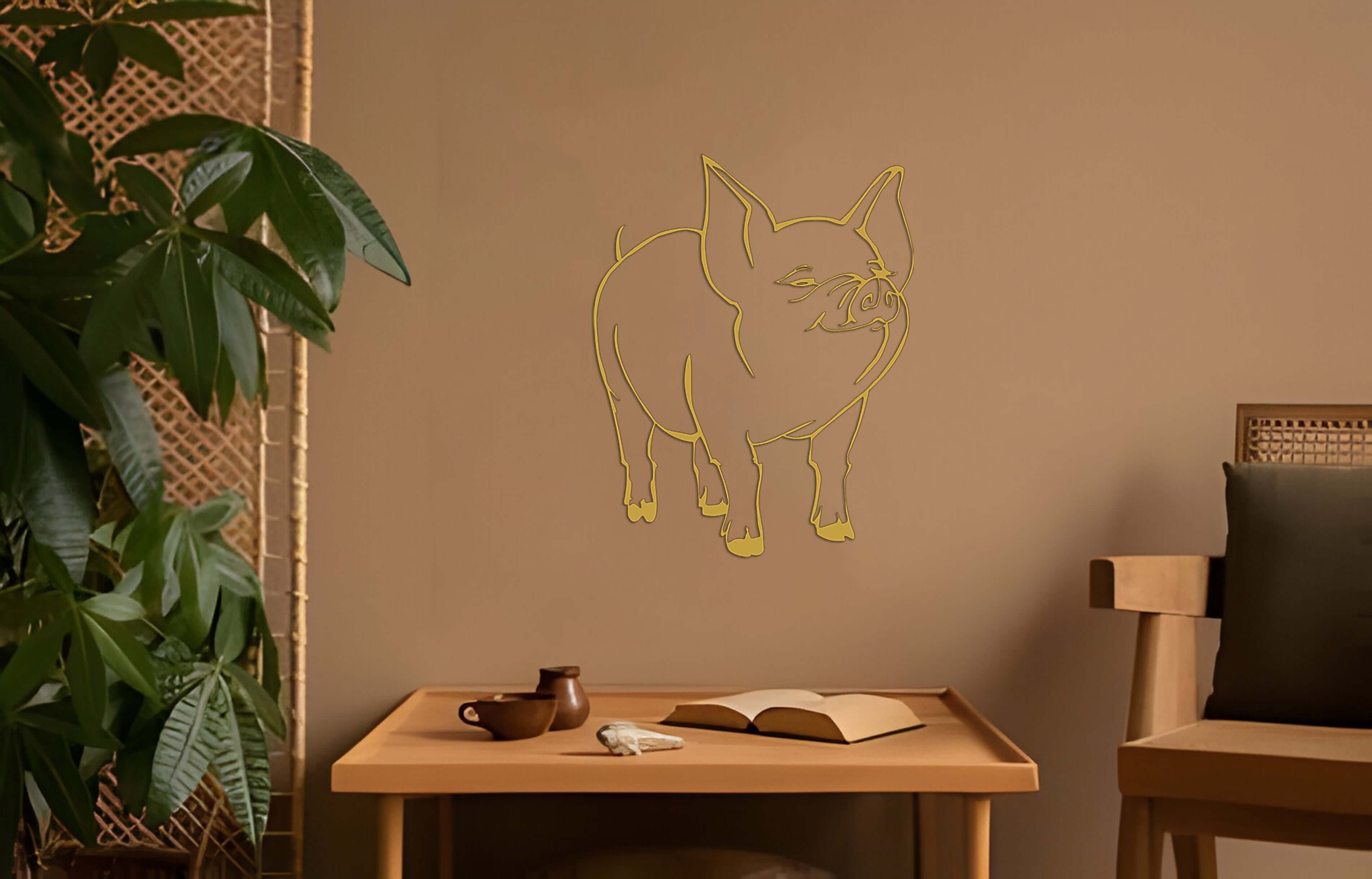 Funny Pig Metal Wall Art