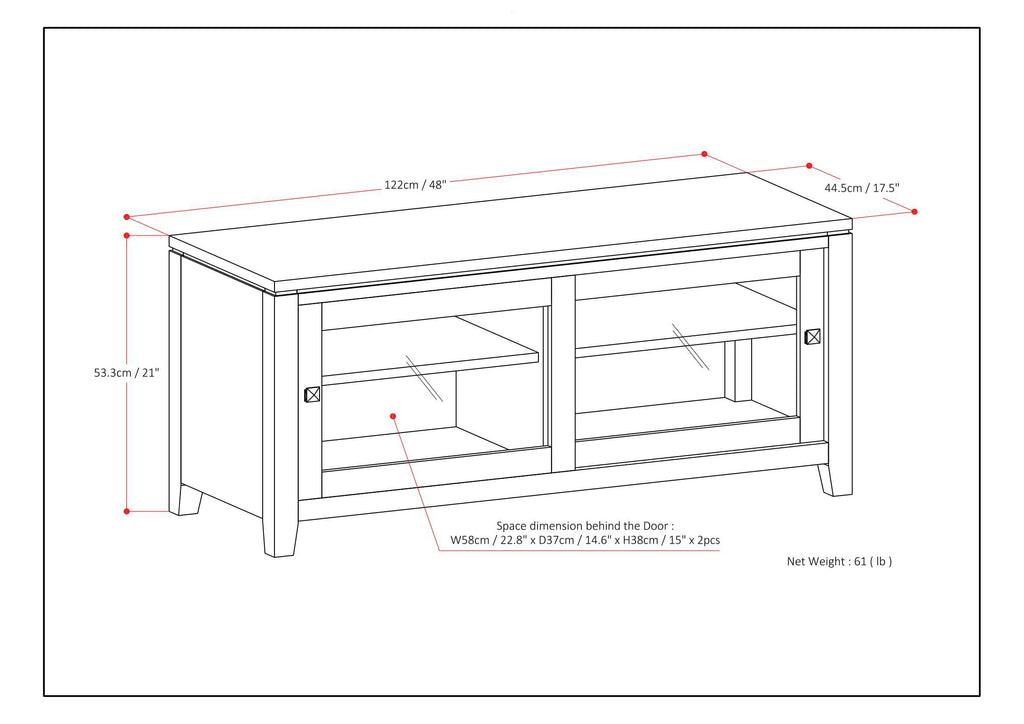 Cosmopolitan - TV Media Stand - Mahogany Brown
