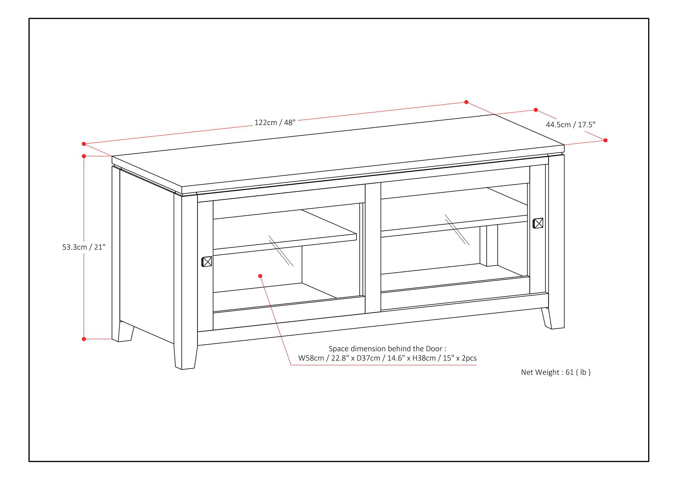 Cosmopolitan - TV Media Stand - Mahogany Brown