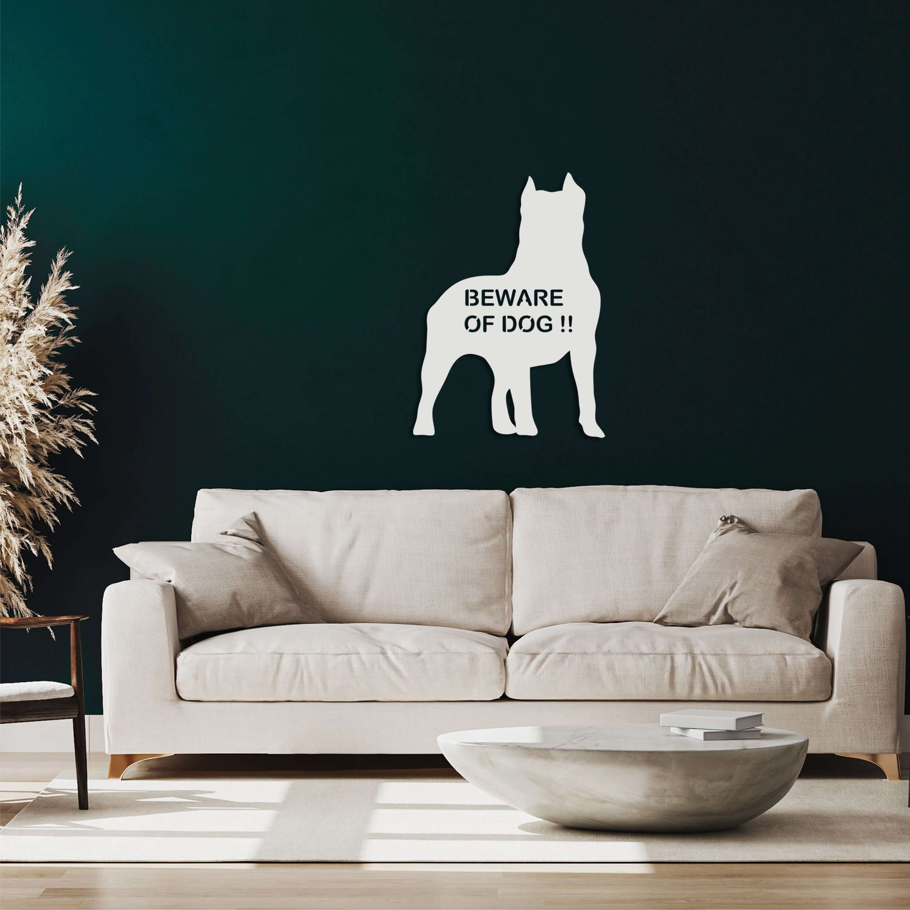 Beware Of Dog Metal Wall Art