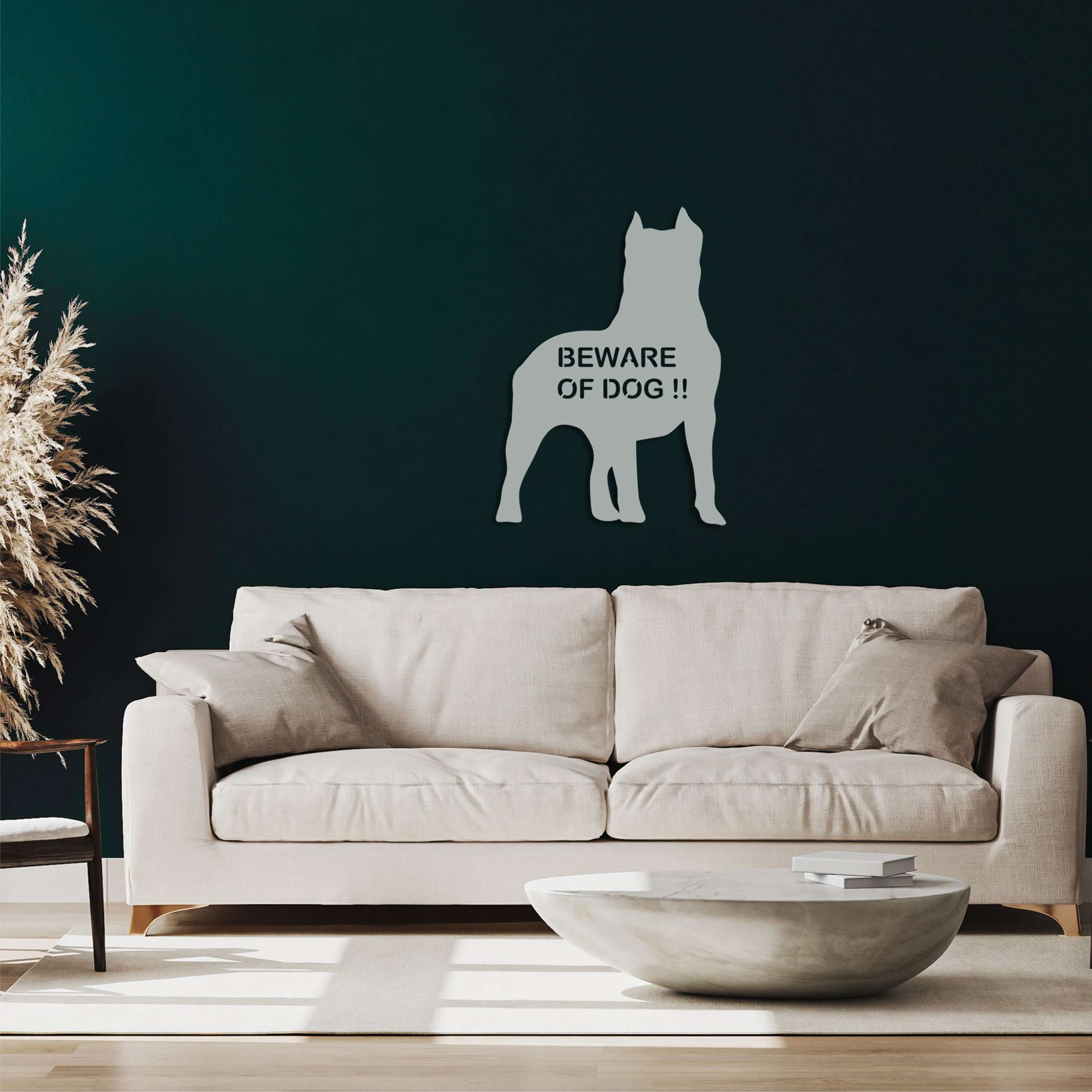 Beware Of Dog Metal Wall Art