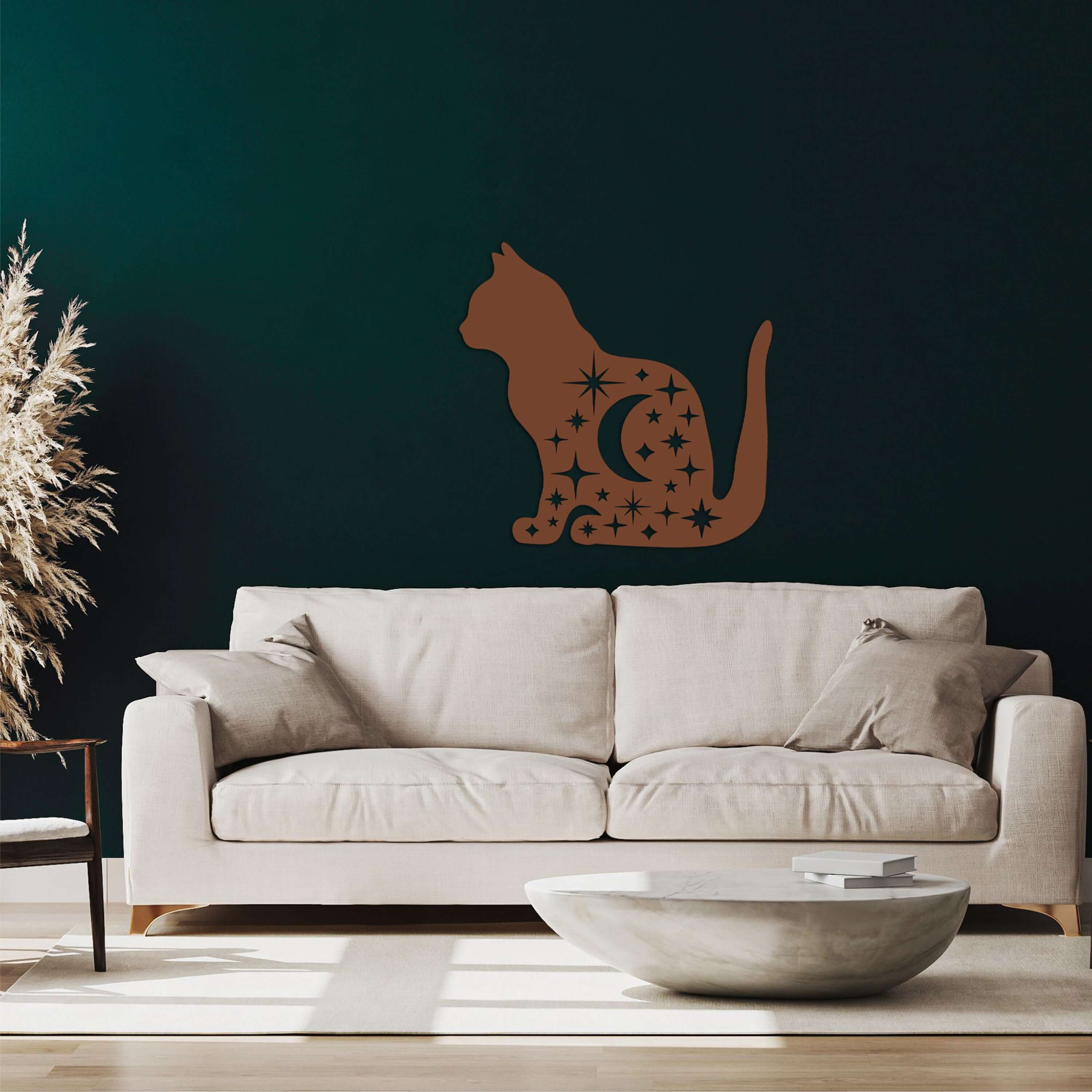 Moon Cat Metal Wall Art