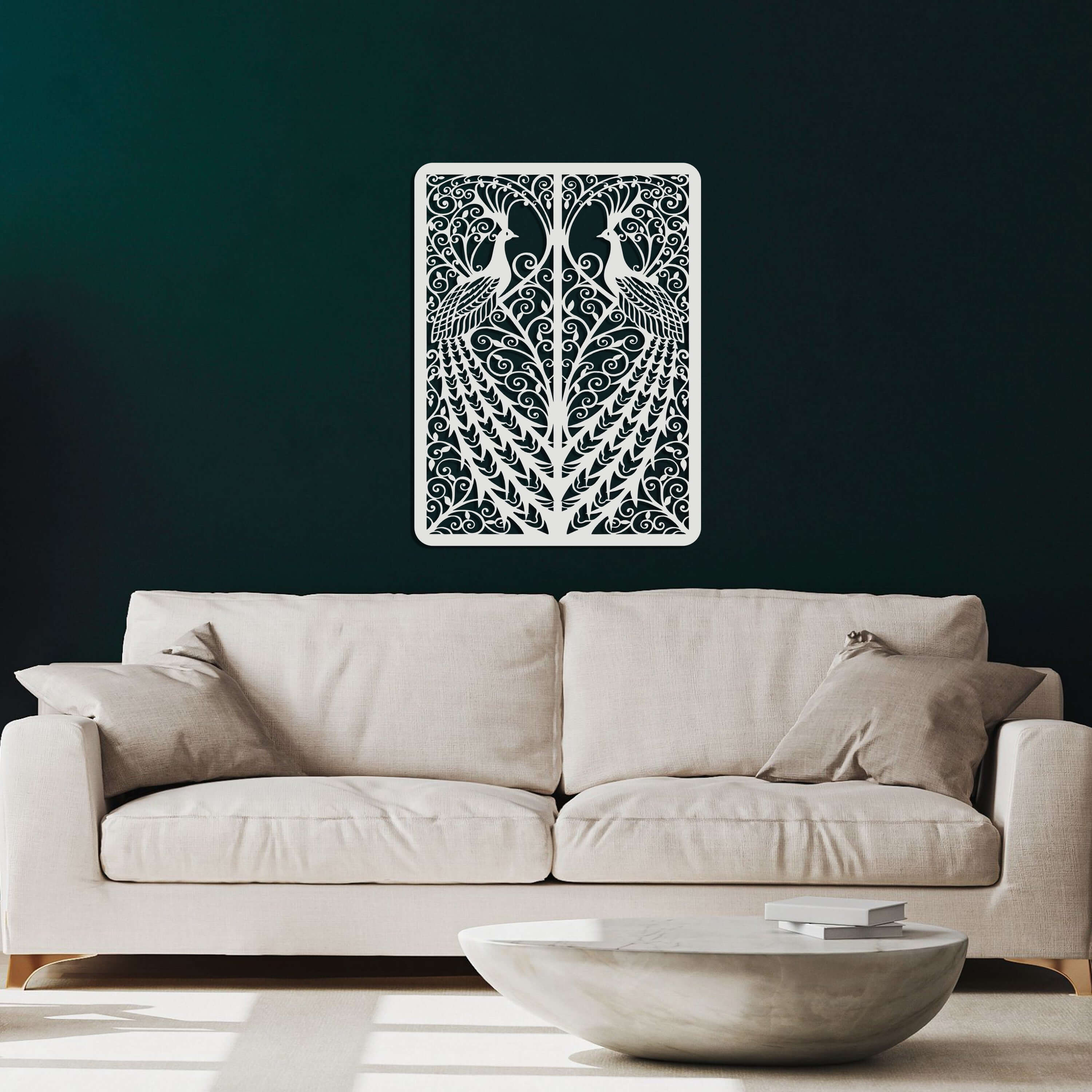 Playing Cards Peacock Metal Wall Art