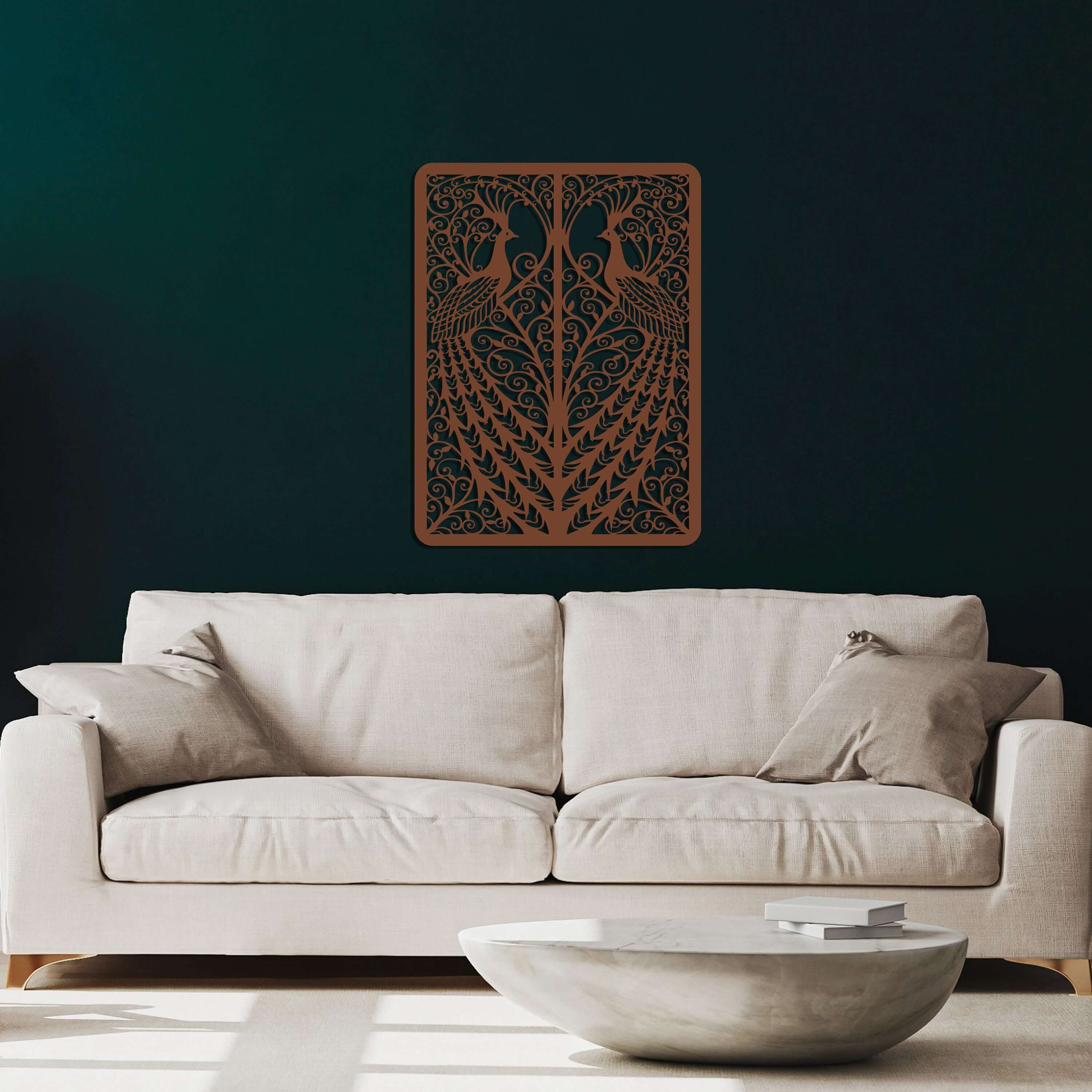 Playing Cards Peacock Metal Wall Art