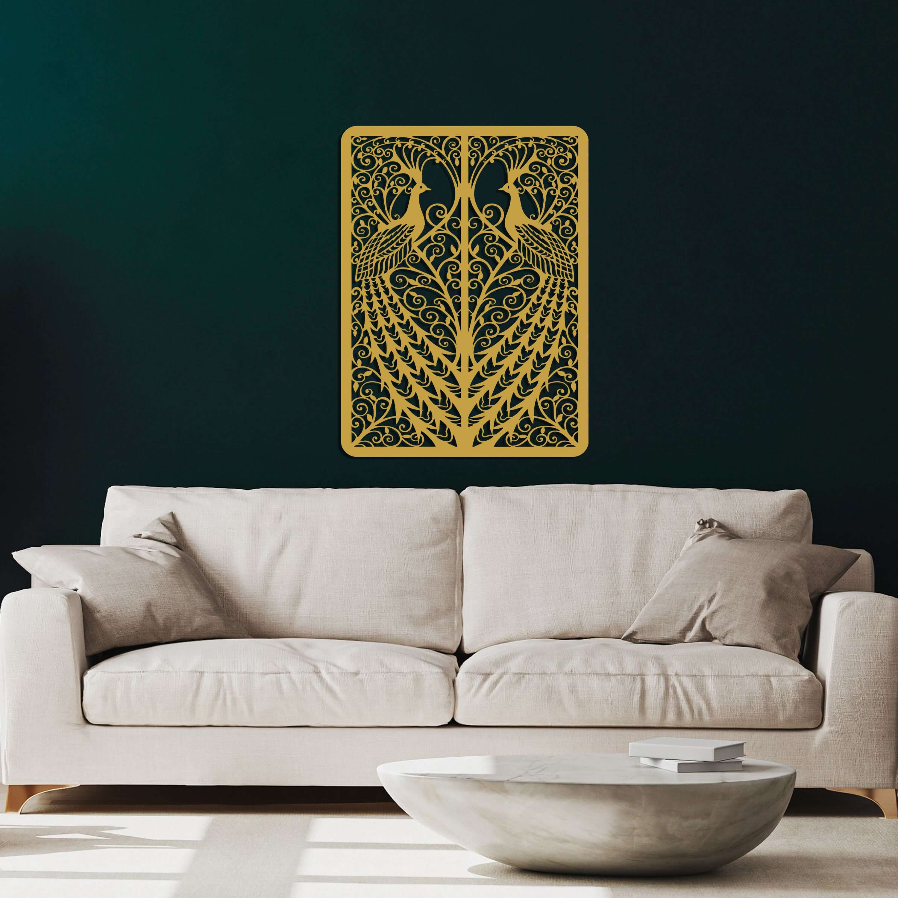 Playing Cards Peacock Metal Wall Art