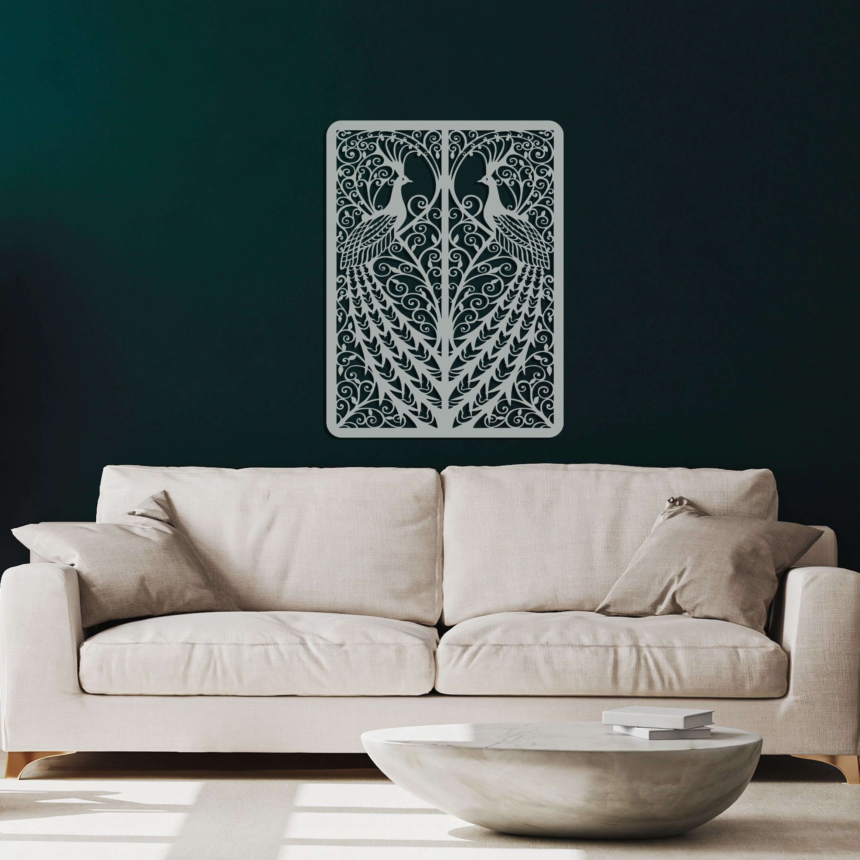 Playing Cards Peacock Metal Wall Art