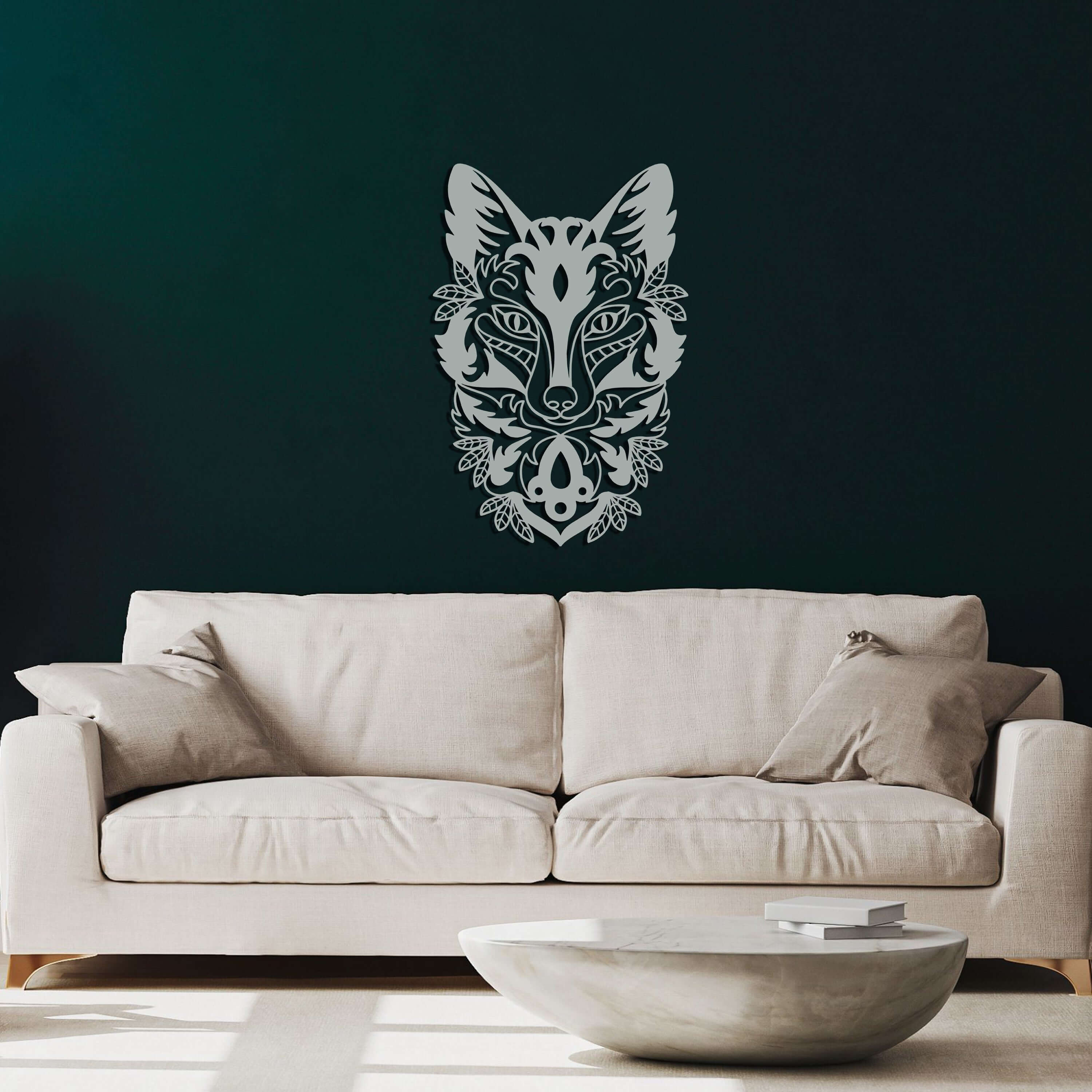Traditional Wolf Metal Wall Art