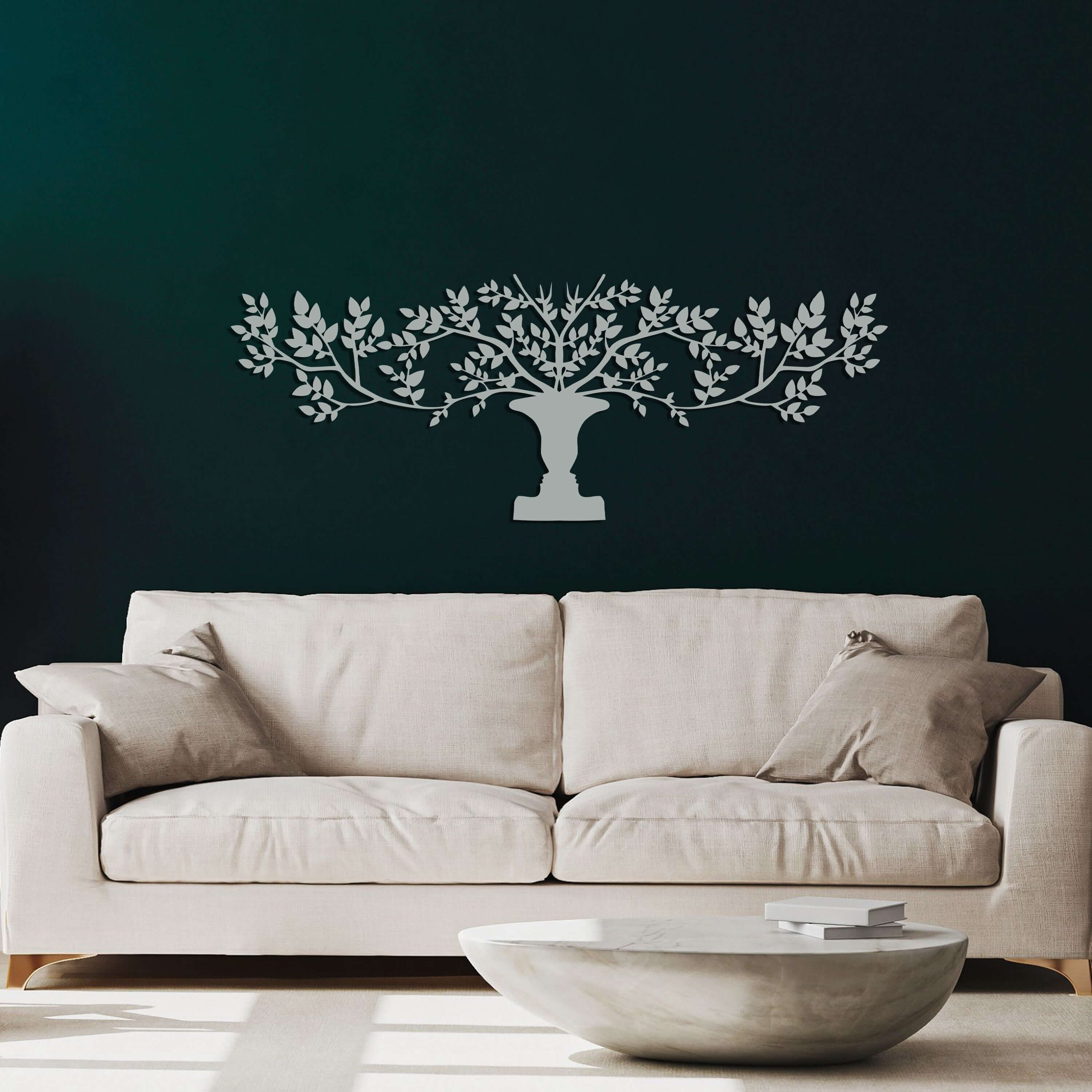 Tree With Vase Metal Wall Art