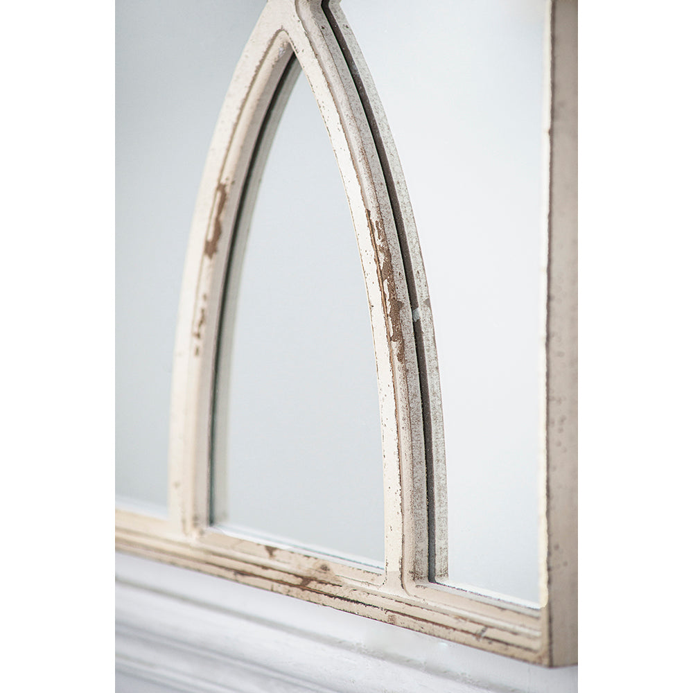 16" x 23"  Rectangular Wooden Wall Mirrors with Distressed White Frame, Vertical or Horizontal, Home Decor for Living Room, Set of 2