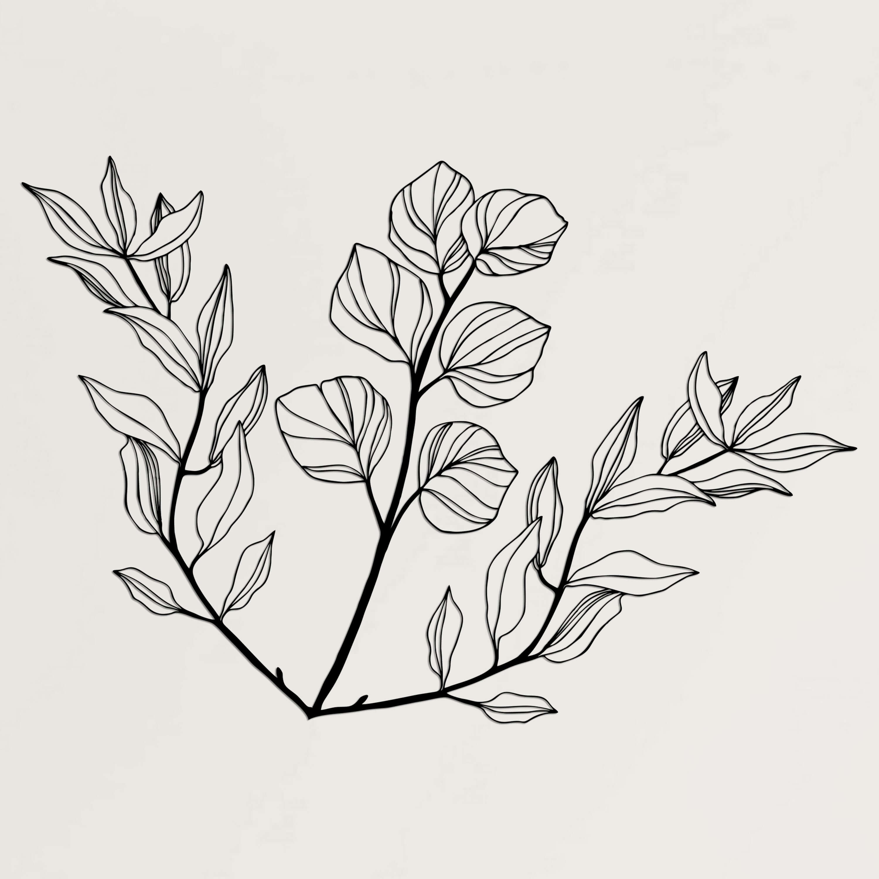 Triple Leaves Metal Wall Art