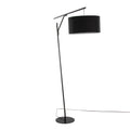 Daniella-Salon 70' Contemporary Floor Lamp in Black Metal with Black Linen Shade by LumiSource