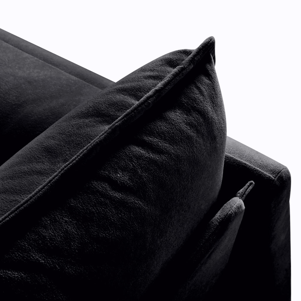 Oversized Deep Seat Sectional Cloud Sofa Sleeper with 3 Ottomans & Soft Pillows, Modular Couch Bed for Living Room, Apartment, DIY Combination Chenille,Black