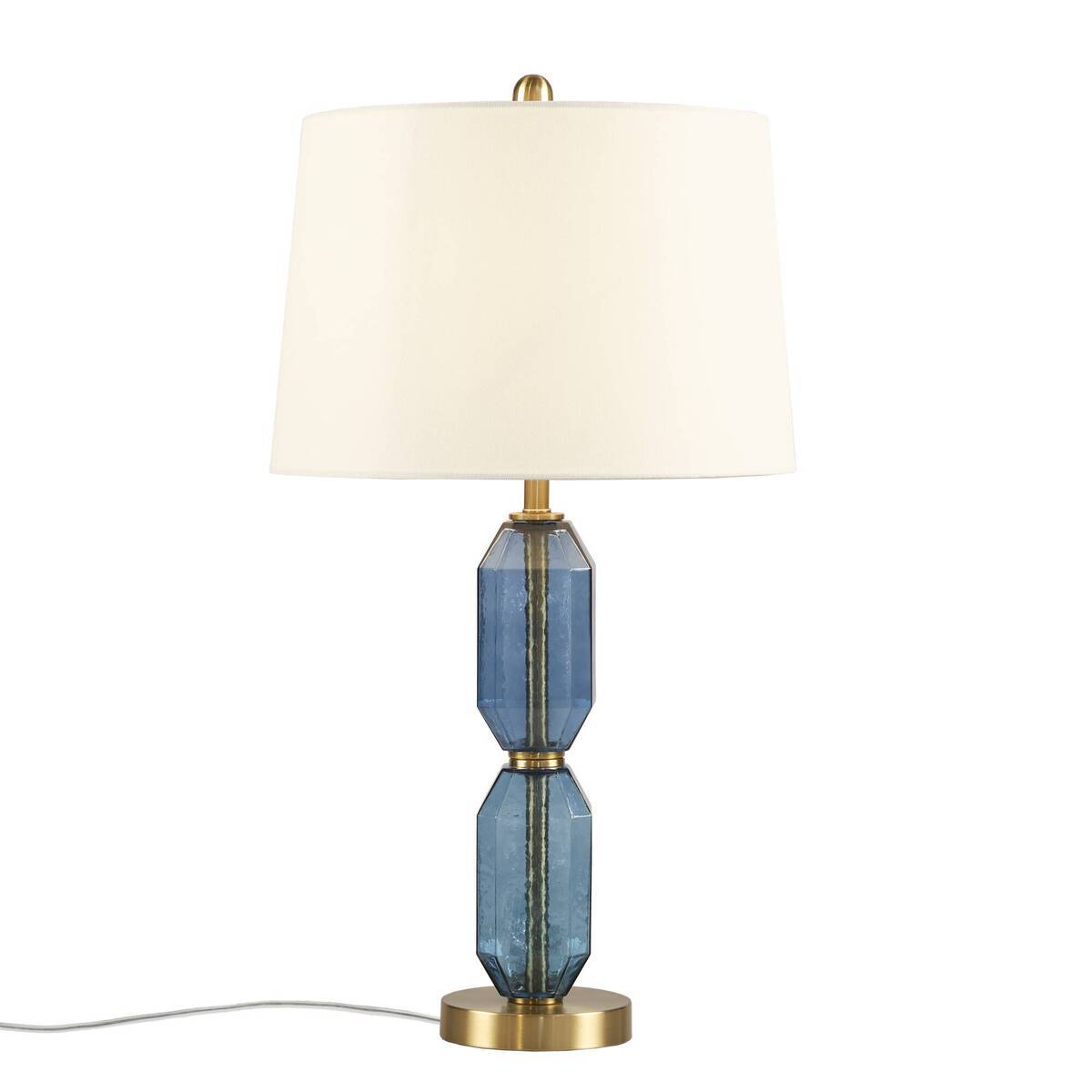 Faceted Blue Glass Table Lamp Blue See below