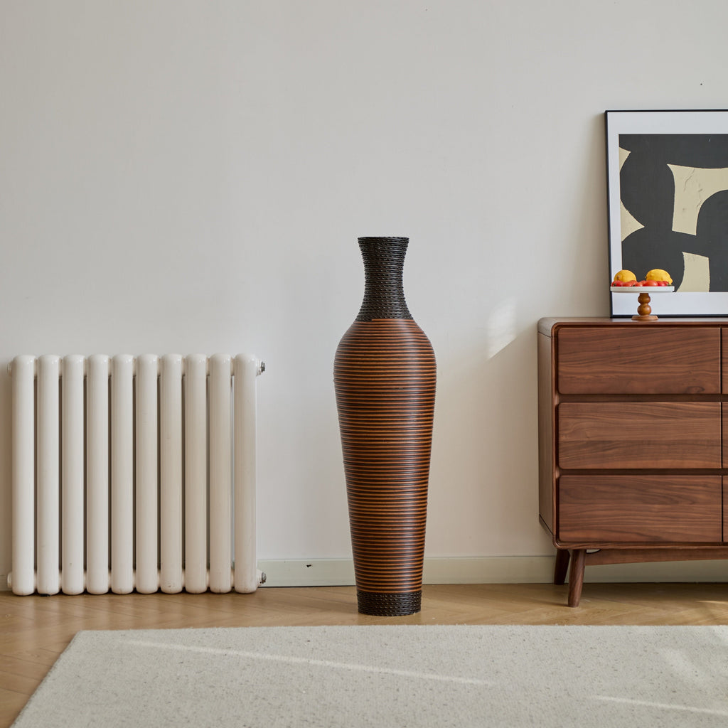 39' Tall Standing Designer Floor Vases with Elegant Two-Tone Dark Brown Finishes - Ideal for Decorating Living Rooms, Bedrooms, Entryways Perfect for Decorating Your Home